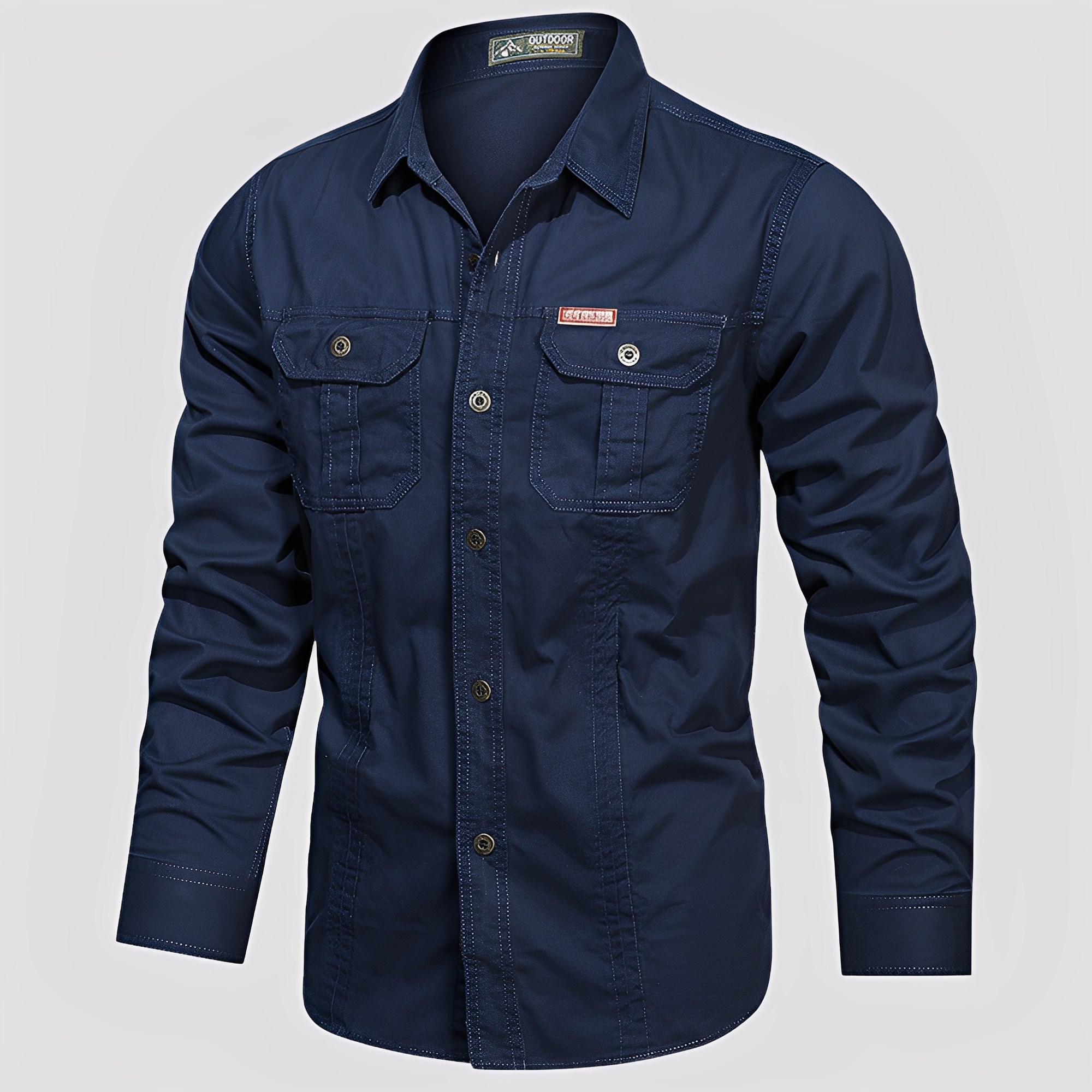 Ranulph - Camicia Cargo a Maniche Lunghe Casual per Uomo