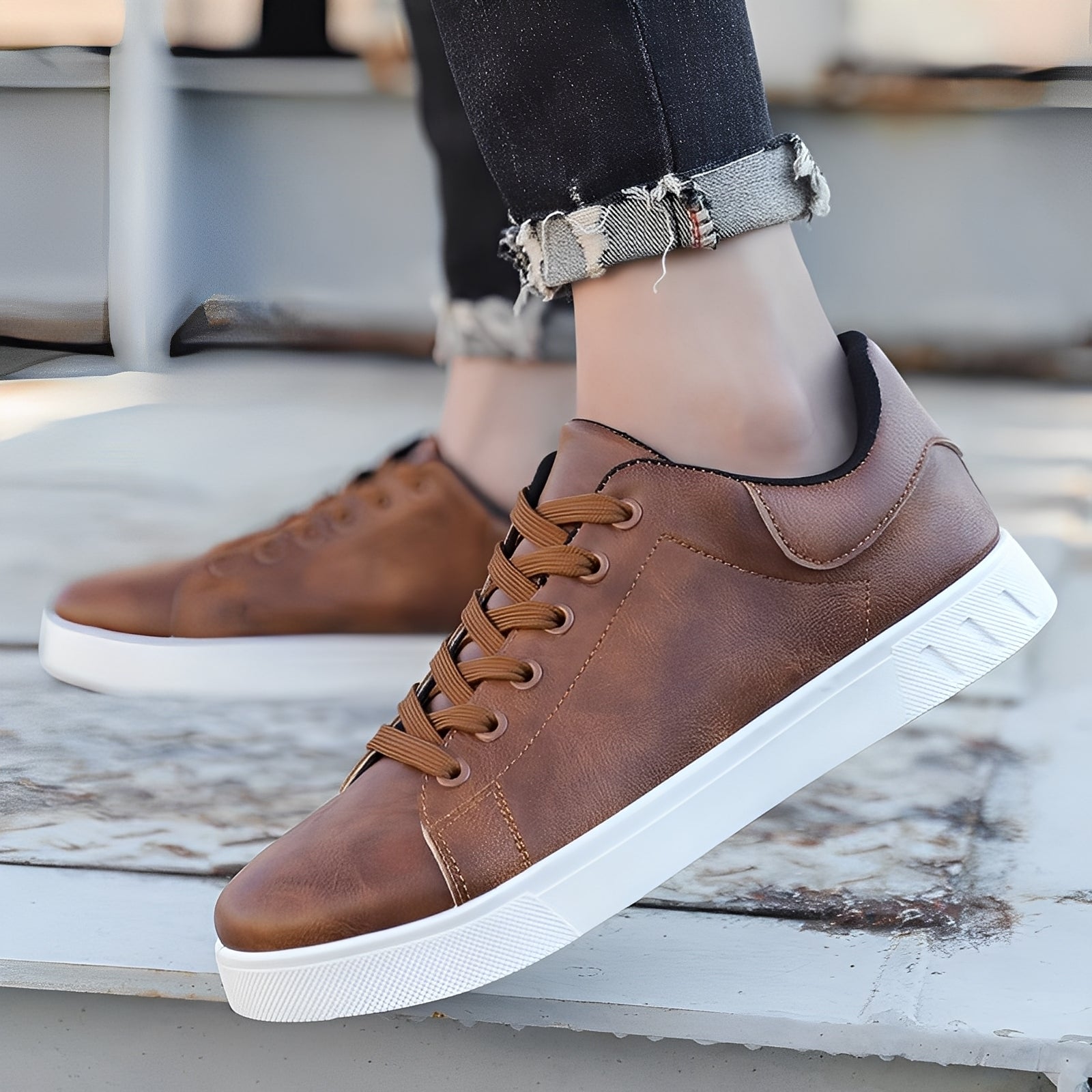 Jerome - Moderni piatti scarpe in pelle per uomini