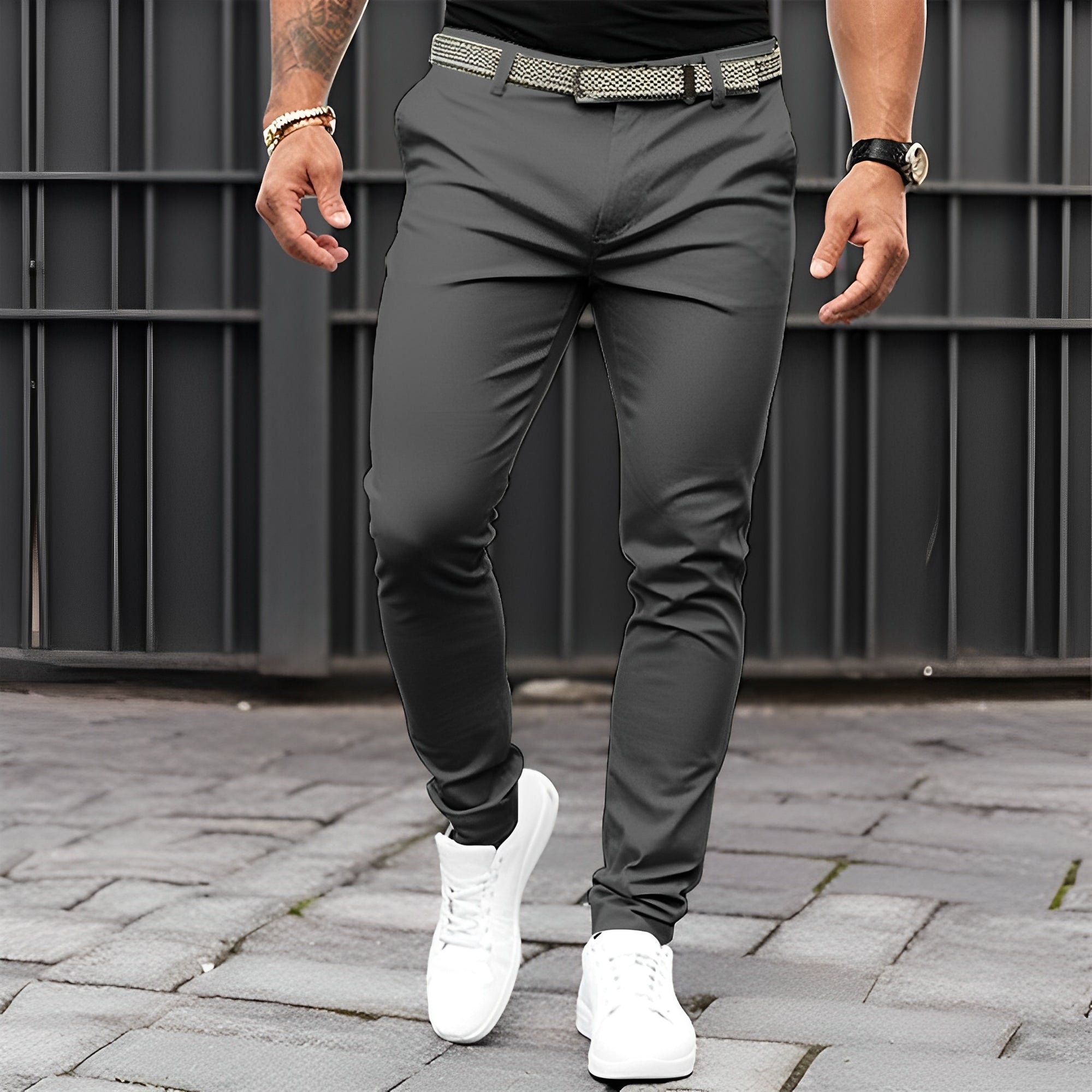 Jaron - Elegante, casual pantaloni slim fit per uomo
