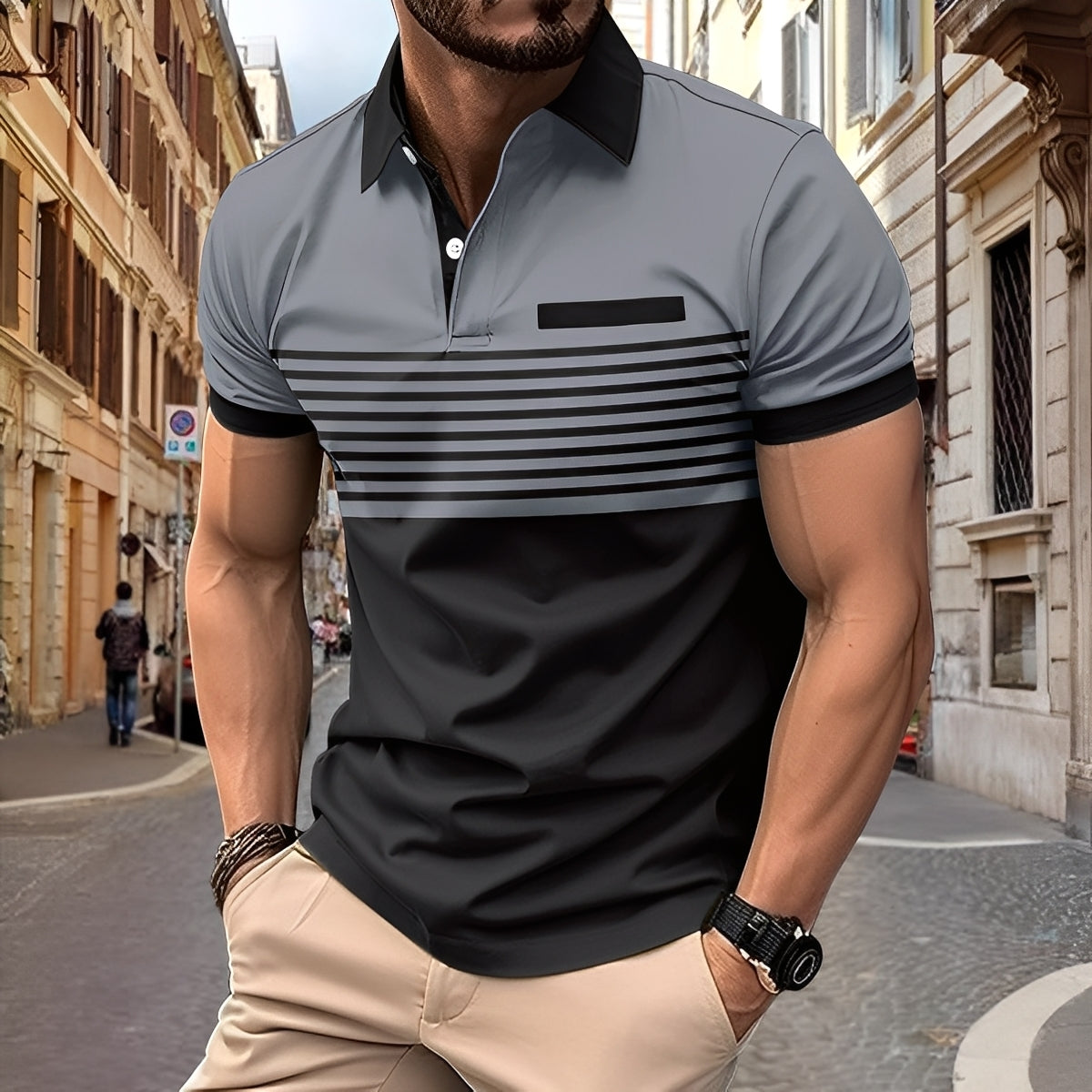 Derryl - Elegante maglietta a righe per uomo