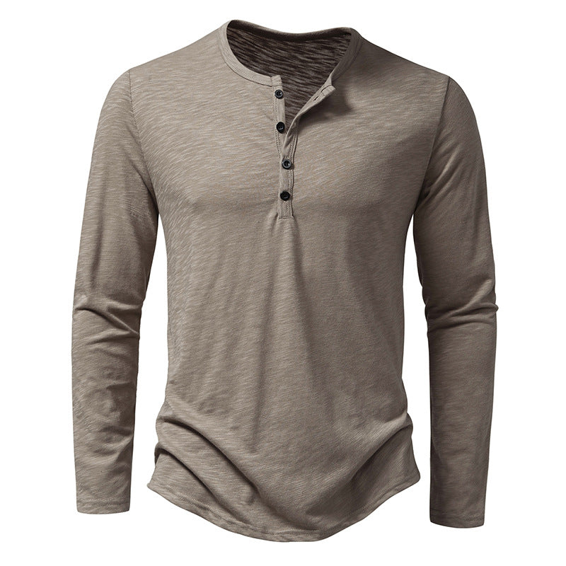 Randall - Camicia casual a maniche lunghe con bottoni per uomo