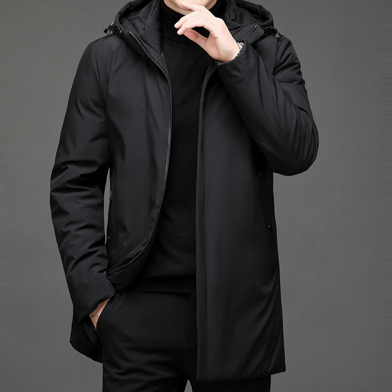 Gerrard - Cappotto casual imbottito con cappuccio per uomo