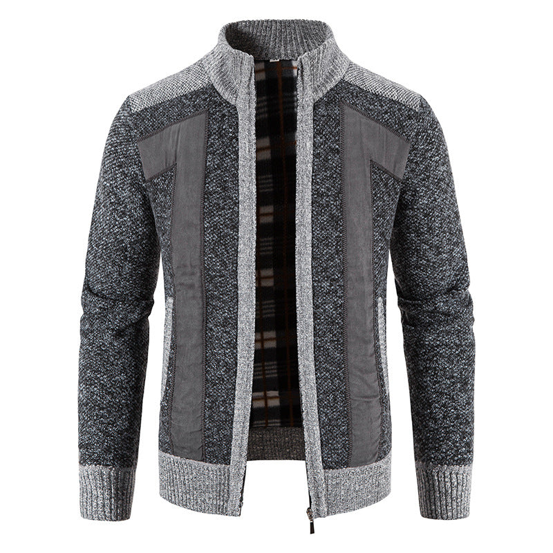 Domenic - Giacca in pelliccia casual con zip per uomini