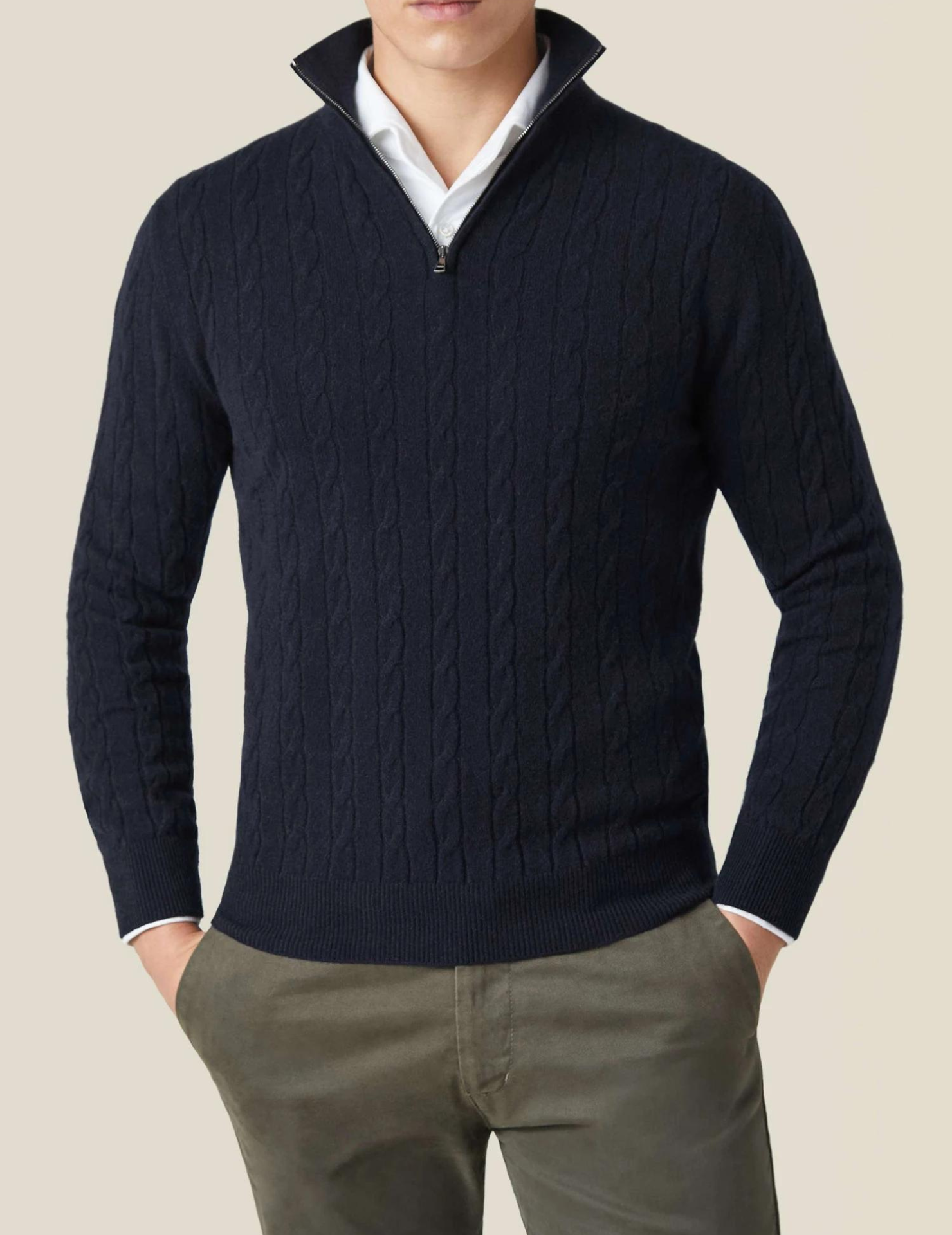 Zephyr - Maglione a trecce con zip