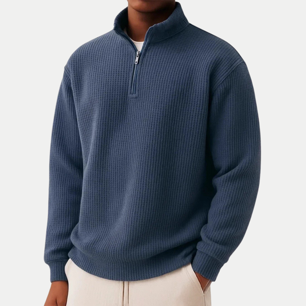 SILVORO | Maglione a Maglia Senza Tempo con Mezzo Zip