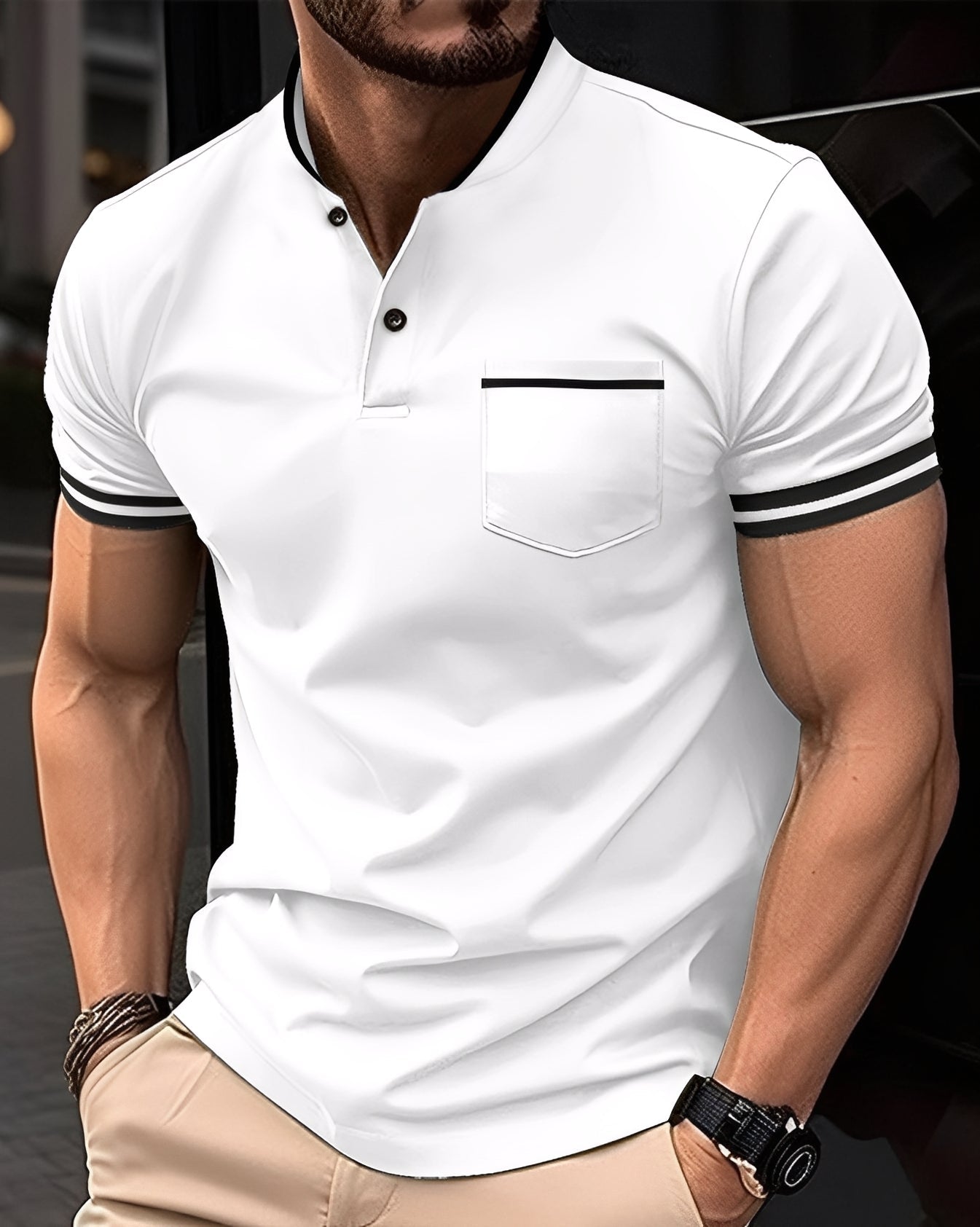 Wilford - Elegante Polo in Cotone con Tasca per Uomo