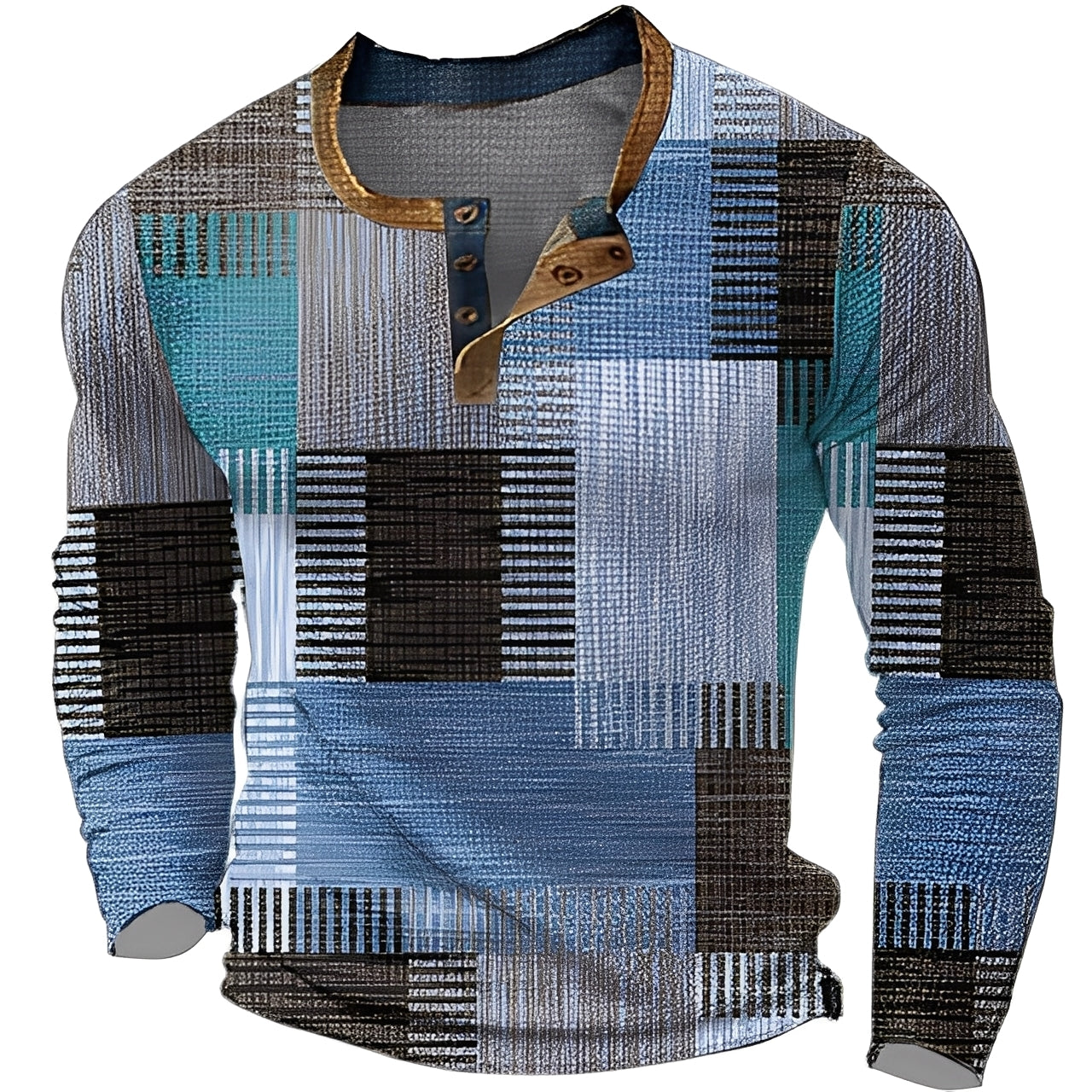 Brennan - Camicia casual stampata a maniche lunghe per uomo