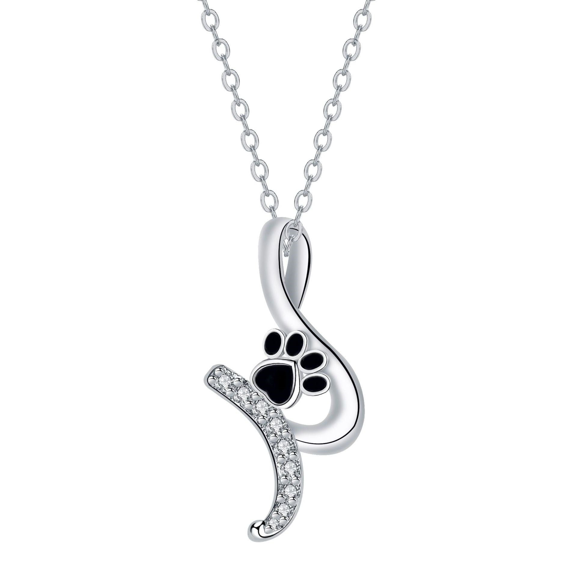 Collana con ciondolo a forma di impronta di zampa