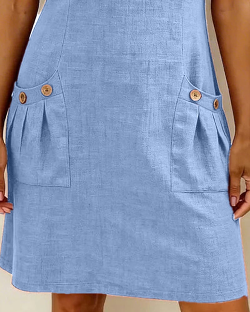Solea™ | Abito in Cotone e Lino con Zip e Tasche