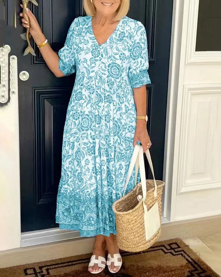Keisha | Vestito floreale elegante con scollo a V