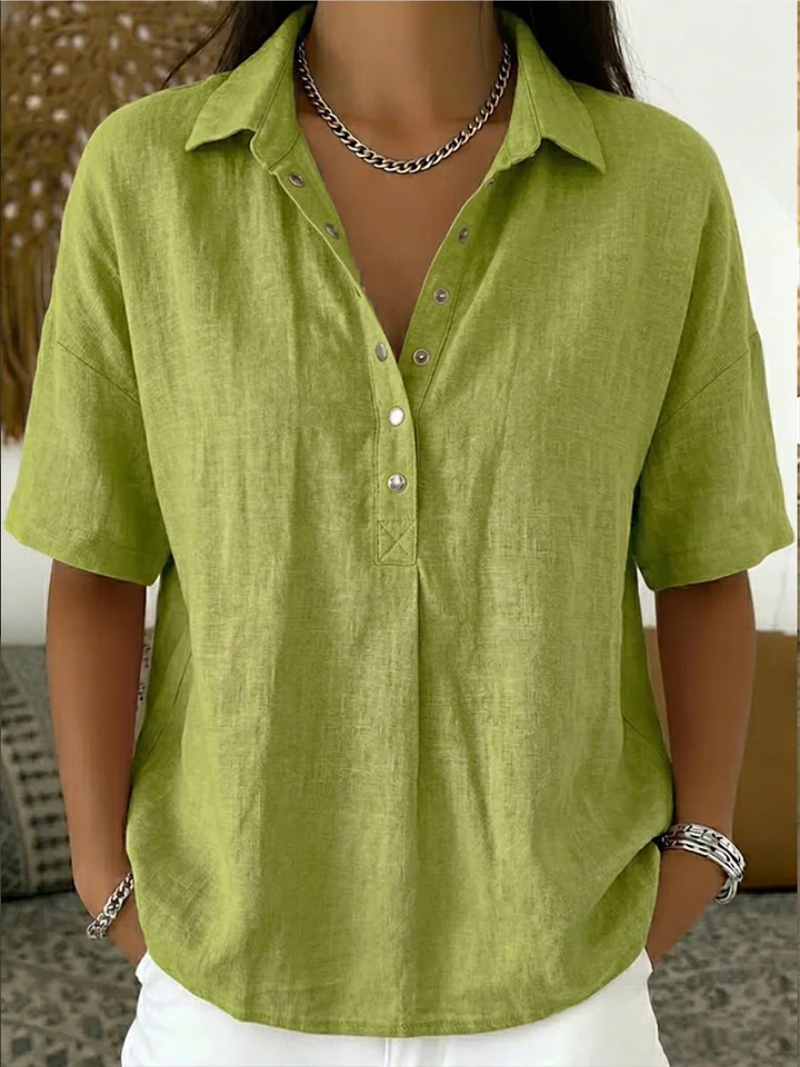 Chiara™ | Blusa con Colletto e Dettagli Bottoni