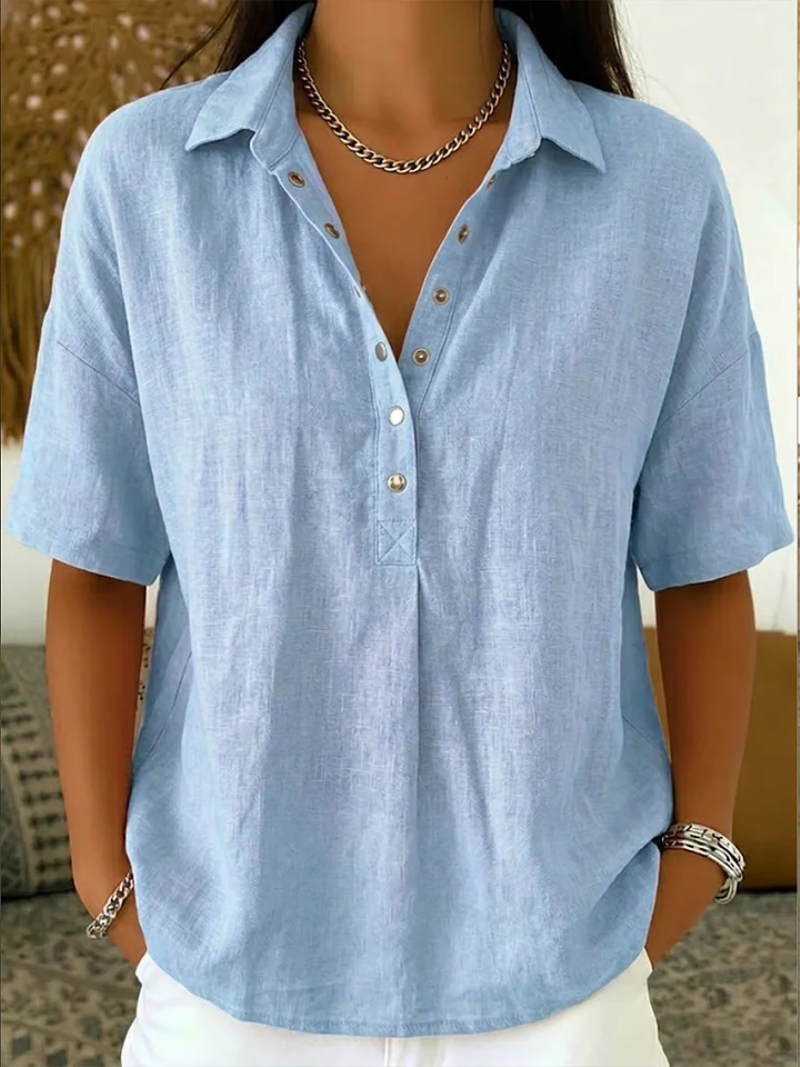 Chiara™ | Blusa con Colletto e Dettagli Bottoni
