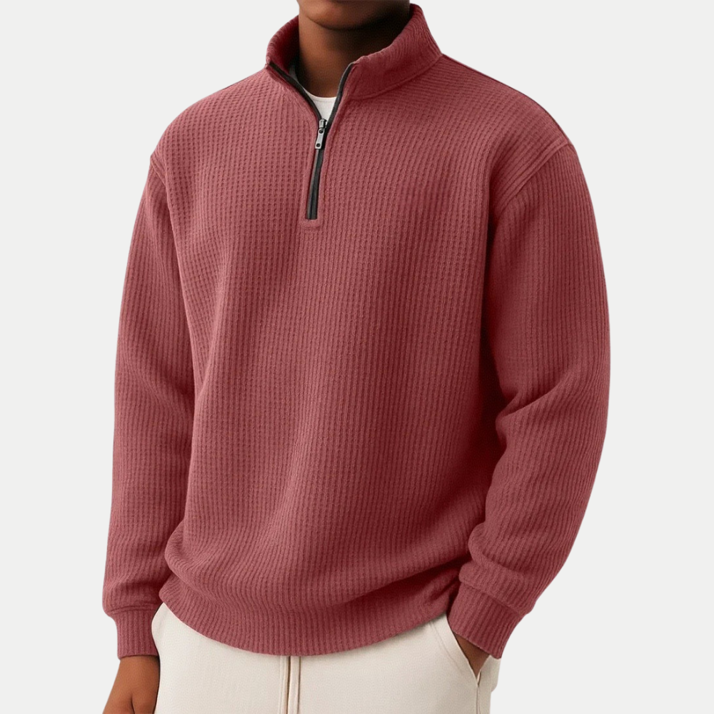 SILVORO | Maglione a Maglia Senza Tempo con Mezzo Zip