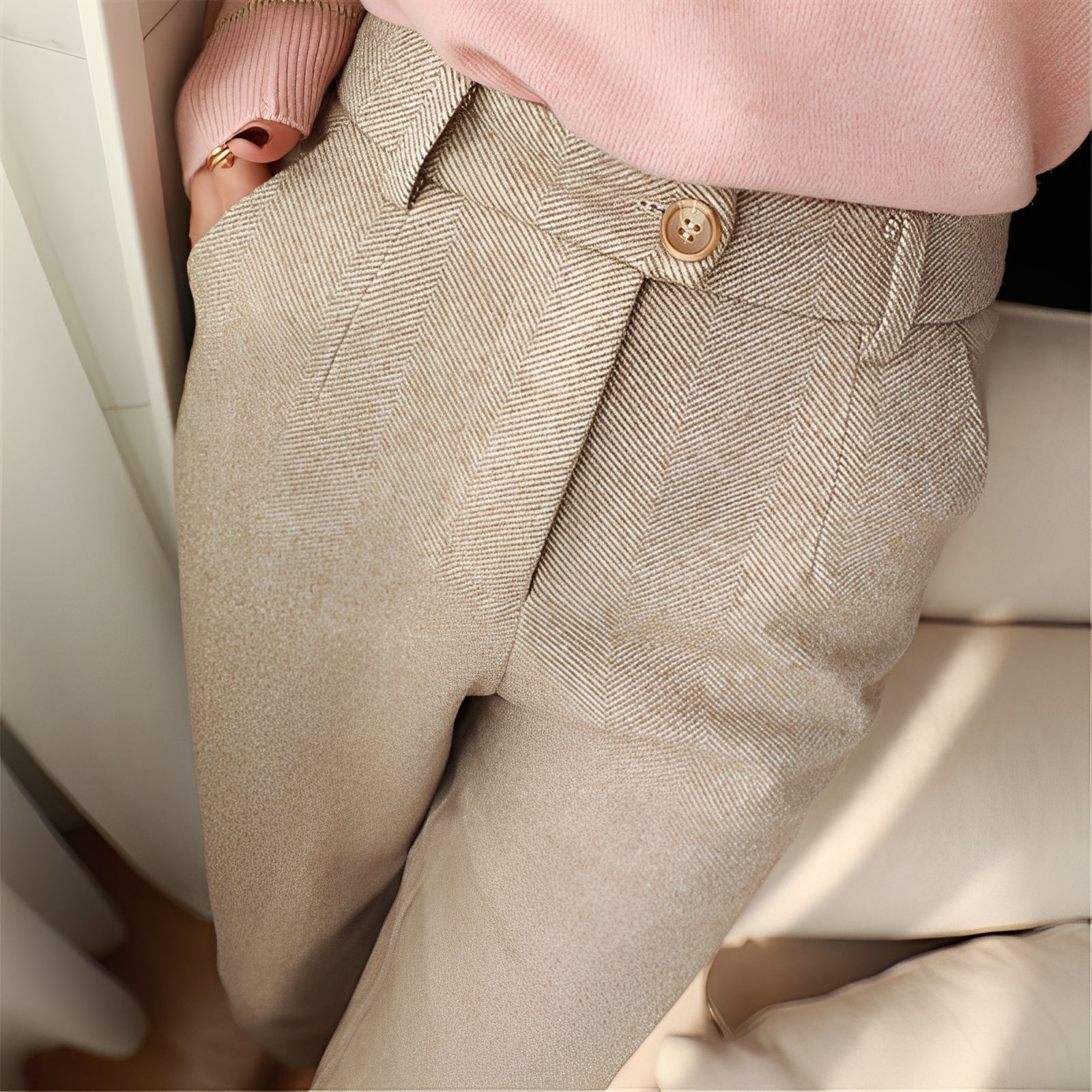 Daren - Formale stretta pantaloni di lana per uomini