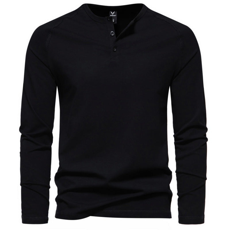 Malcom - Camicia casual semplice a maniche lunghe per uomo