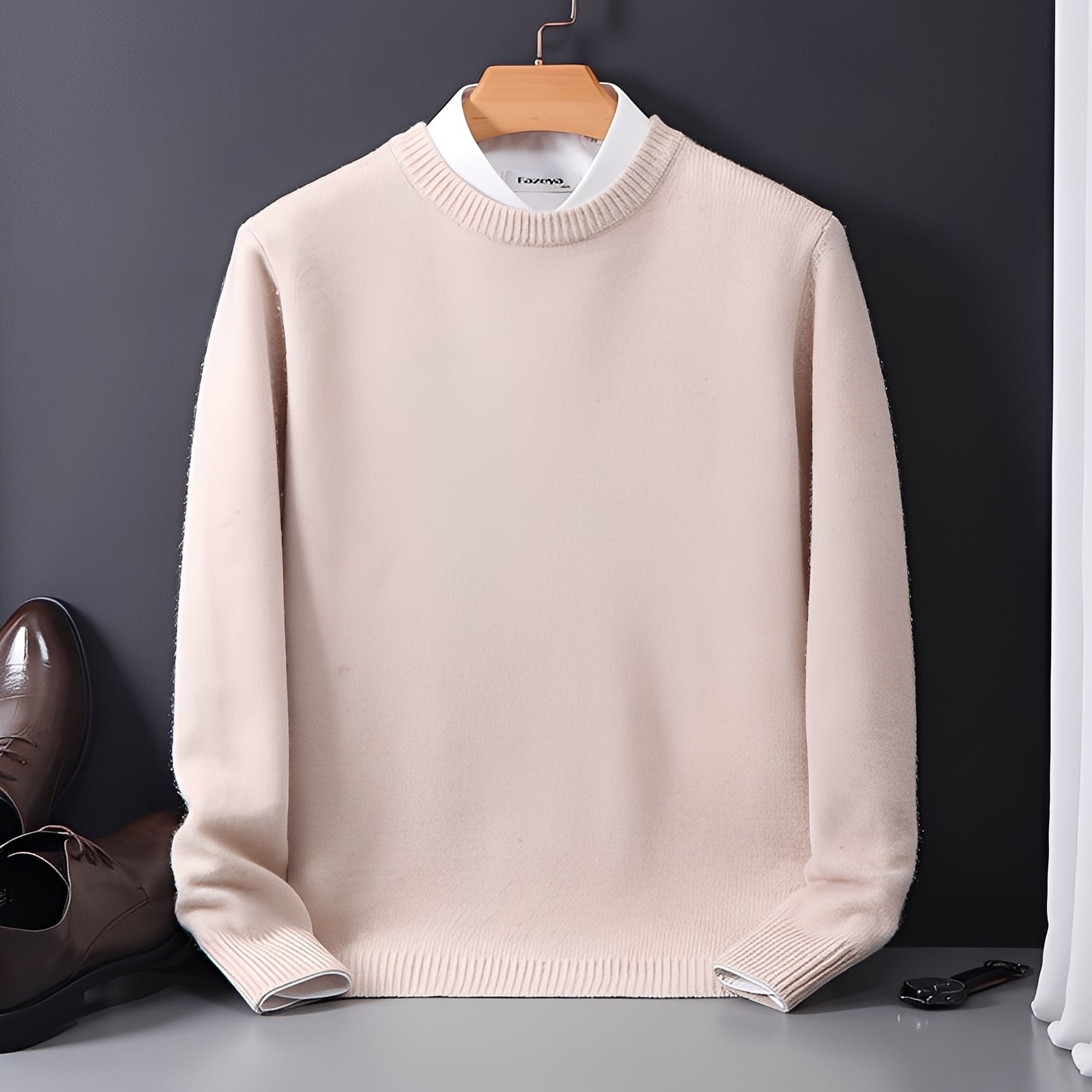 Esmund - Maglione casual in cashmere a vestibilità ampia per uomo