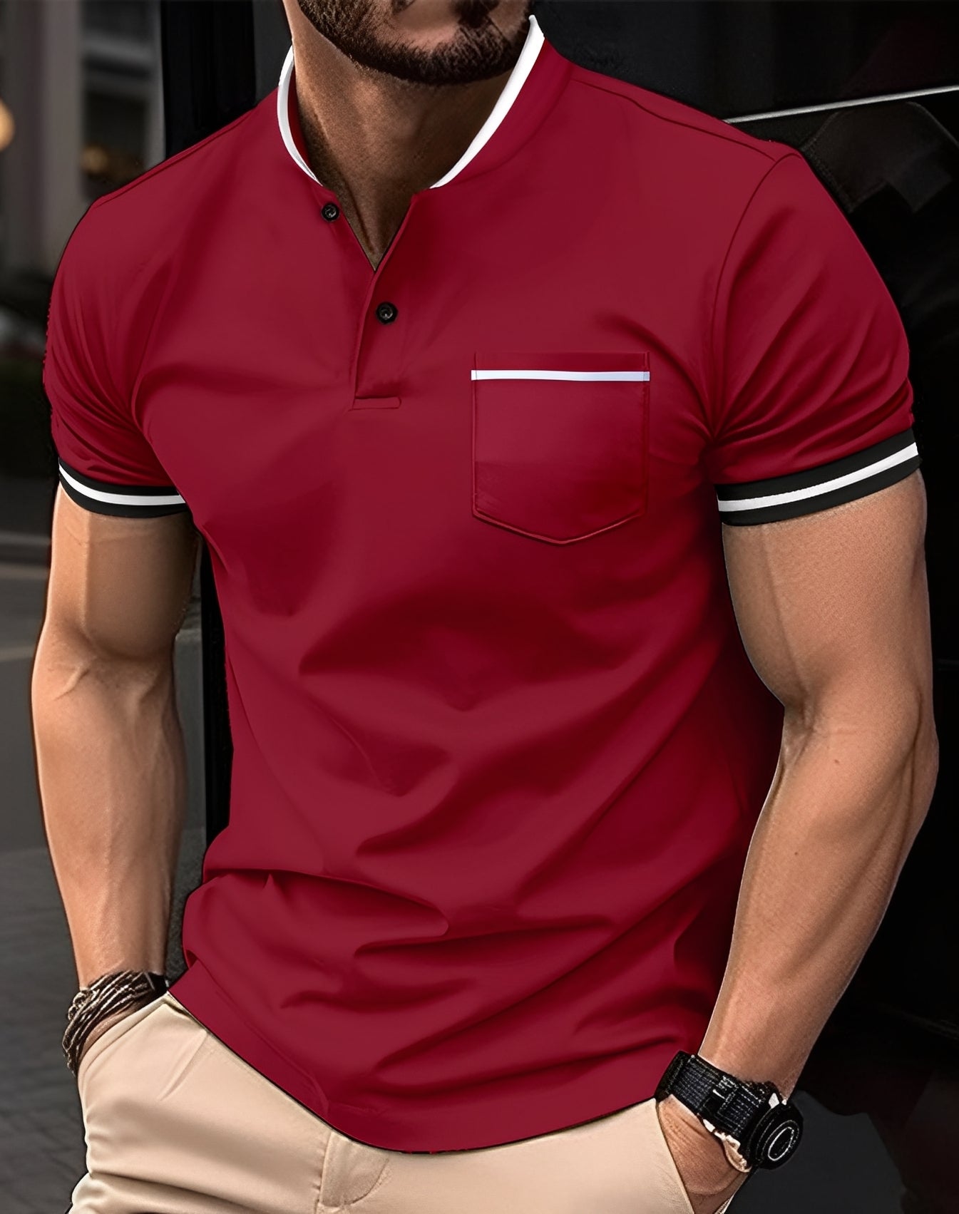 Wilford - Elegante Polo in Cotone con Tasca per Uomo