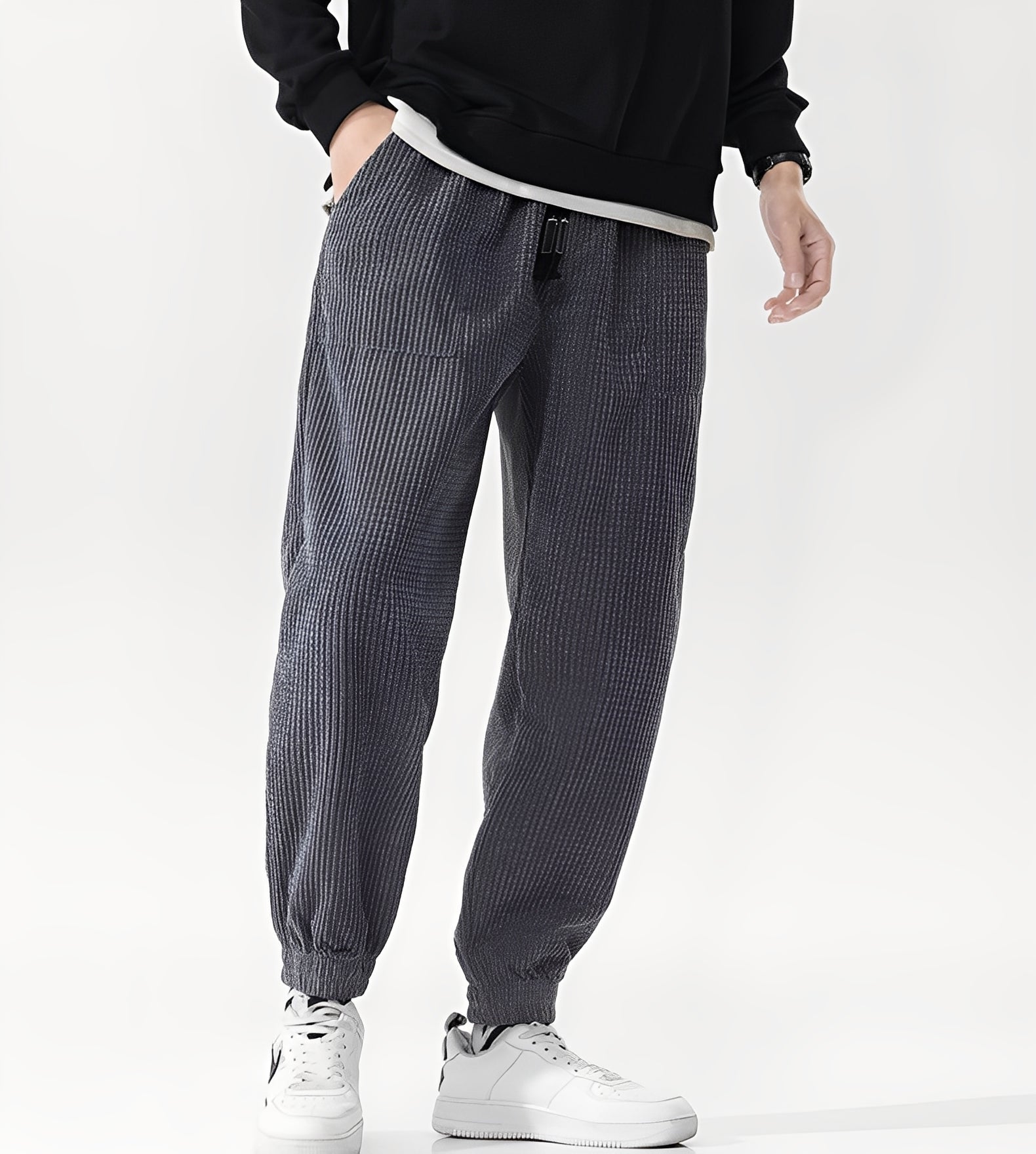 Nicholas - Eleganti Pantaloni da Jogging in Velluto a Coste per Uomini