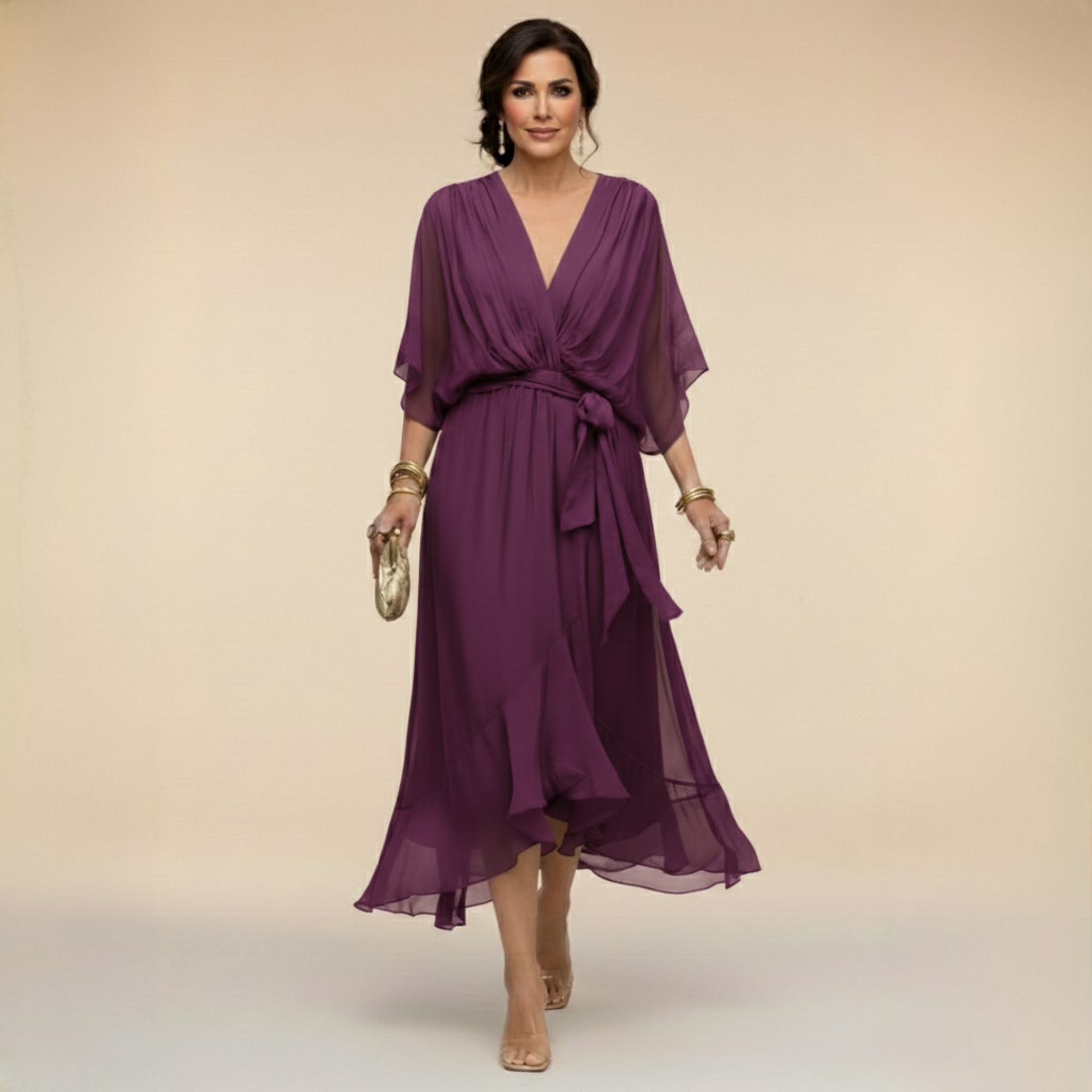 Serena™ | Abito fluido con scollo a V dall’eleganza eterea