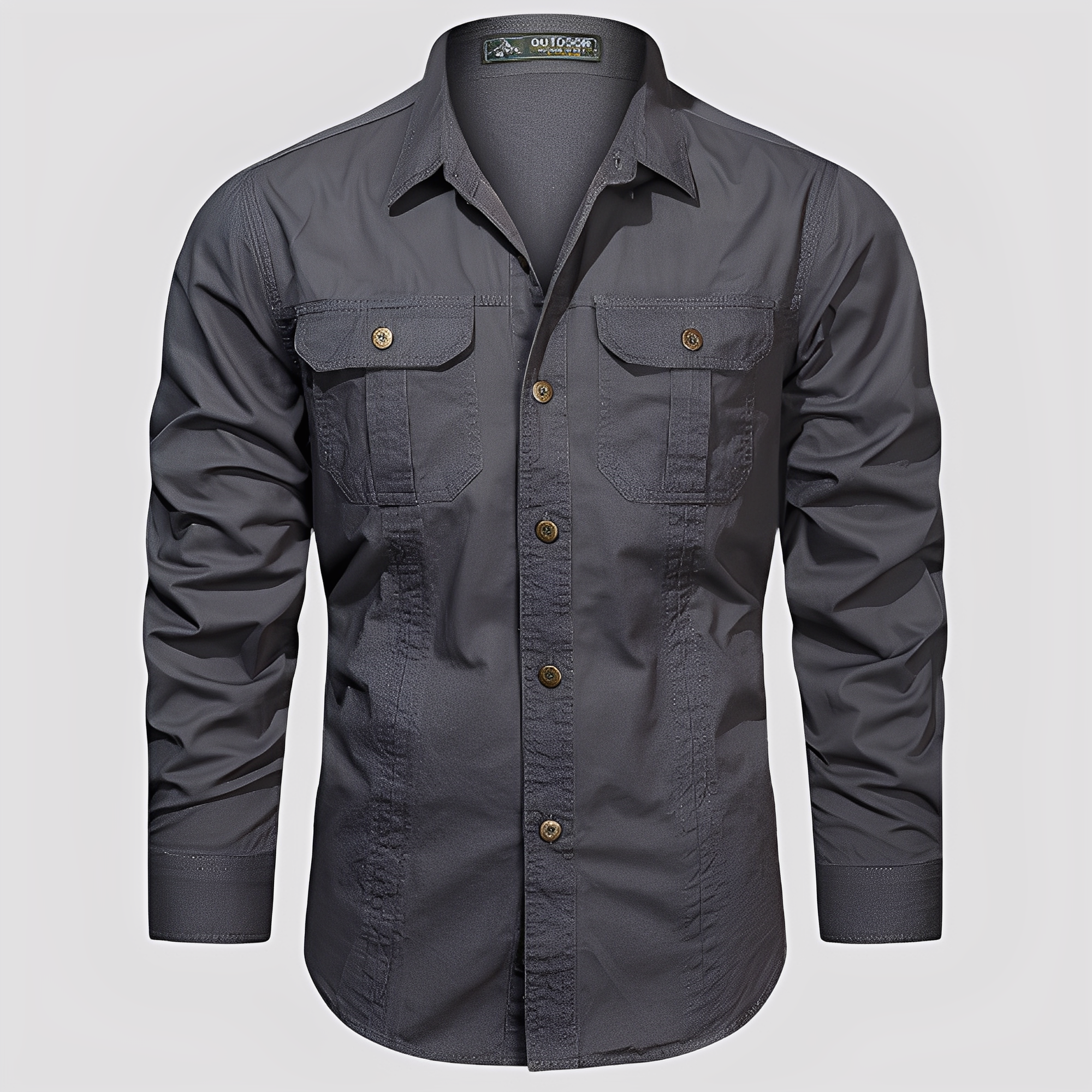 Ranulph - Camicia Cargo a Maniche Lunghe Casual per Uomo