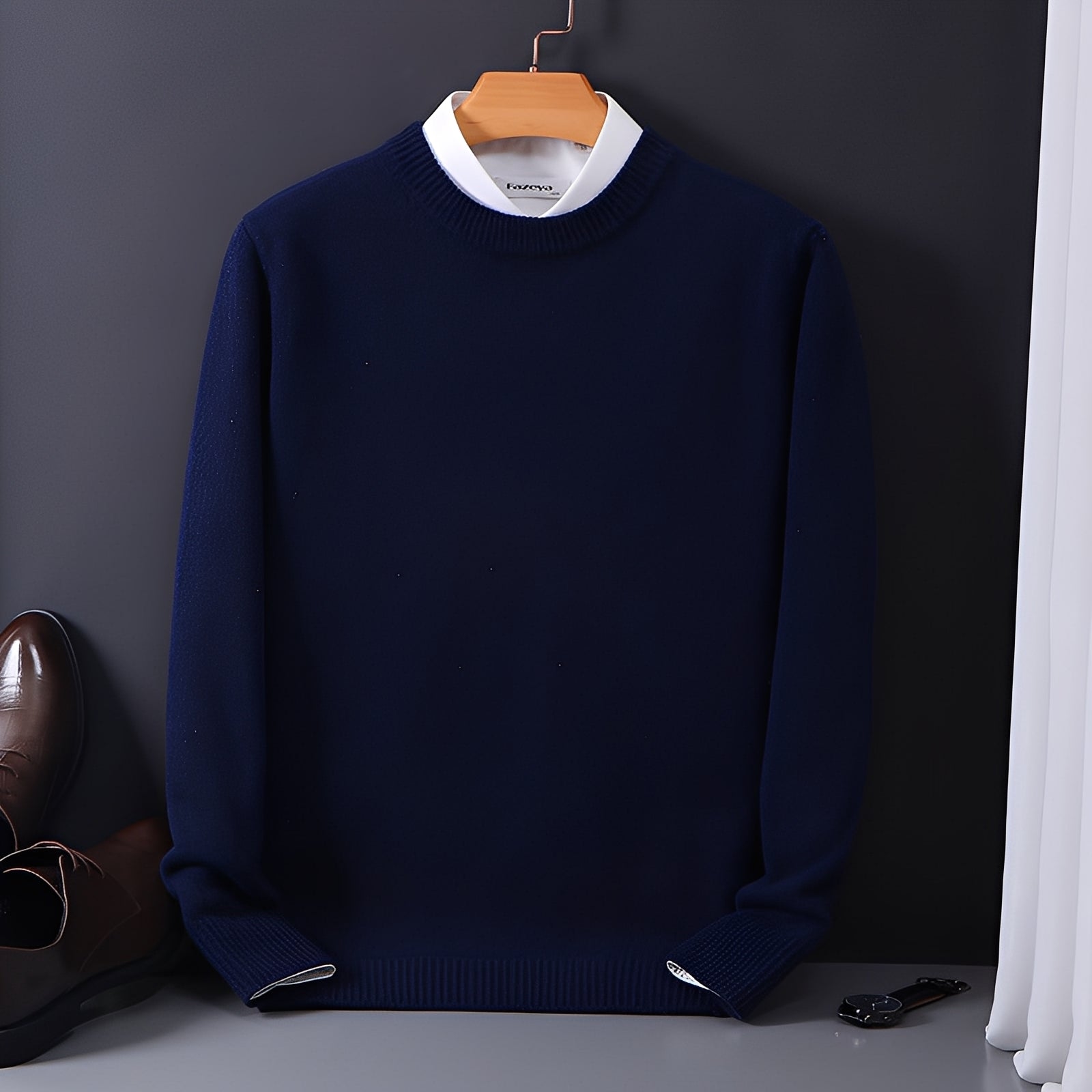 Esmund - Maglione casual in cashmere a vestibilità ampia per uomo