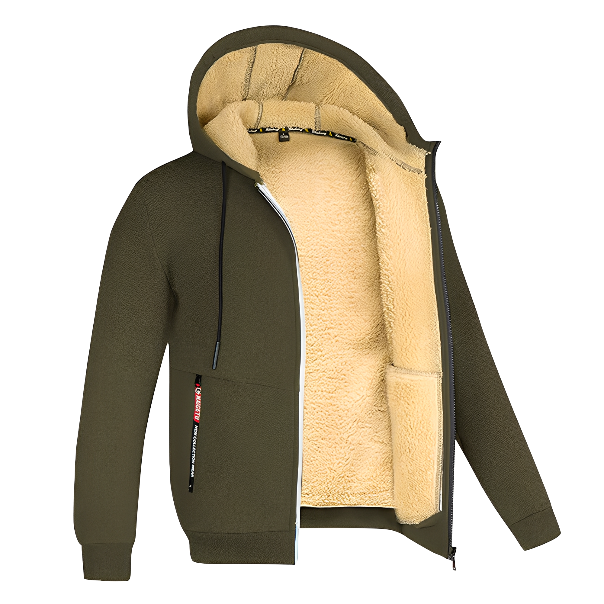 Davin - Giacca in pile casual con cappuccio per uomini