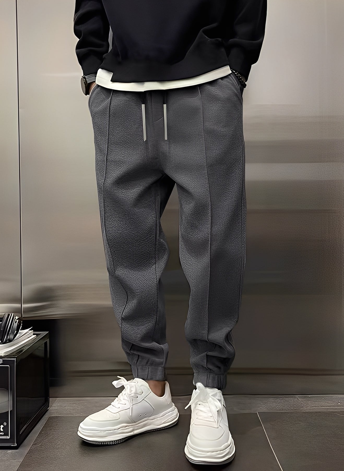 Philip - Pantaloni larghi, spessi e casual per uomini