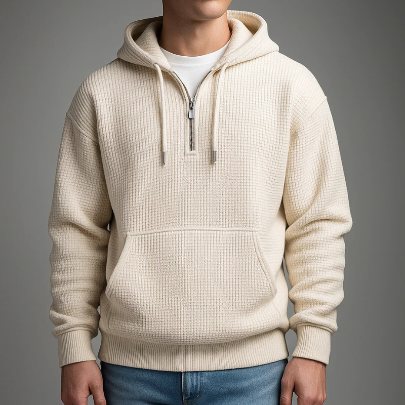 SILVORO | FELPA CON CAPPUCCIO A MAGLIA WAFFLE DA UOMO