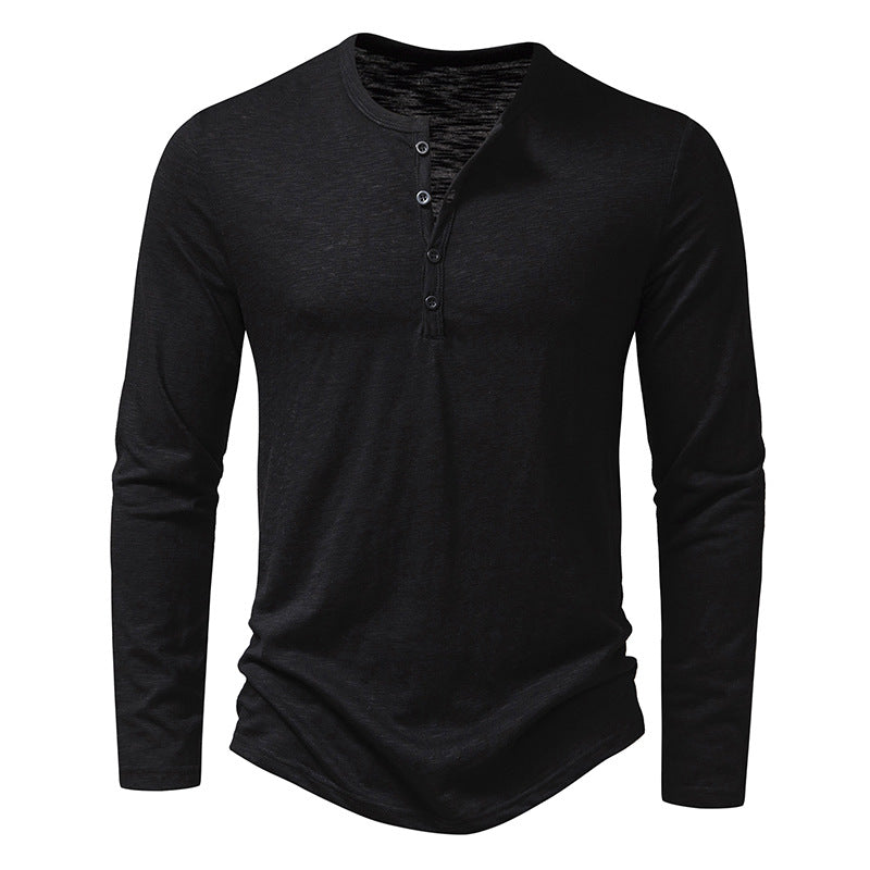 Randall - Camicia casual a maniche lunghe con bottoni per uomo