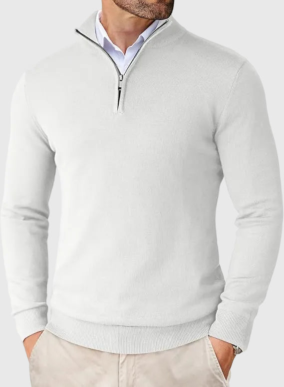 SILVORO | Maglione Elegante con Zip a Quarto