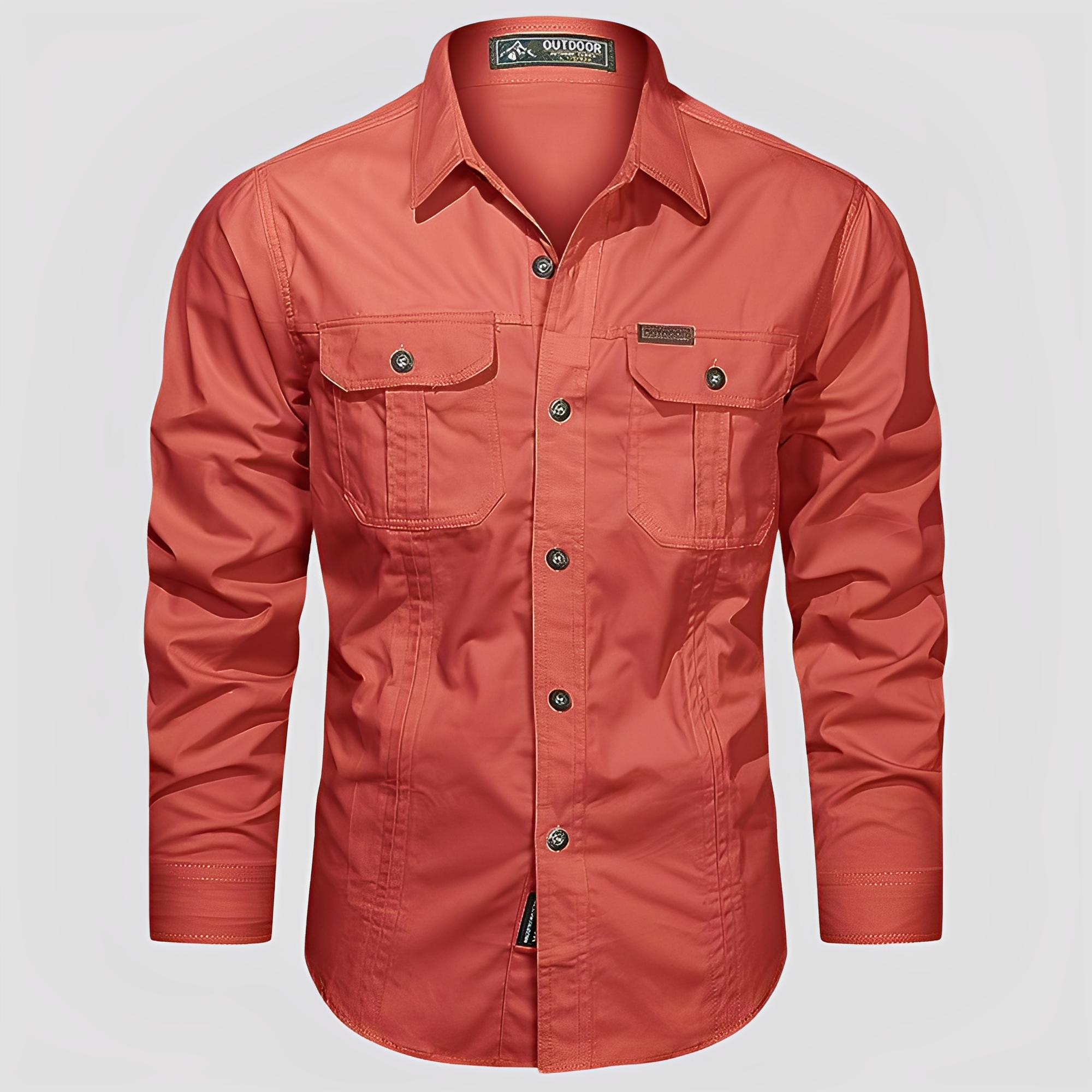 Ranulph - Camicia Cargo a Maniche Lunghe Casual per Uomo