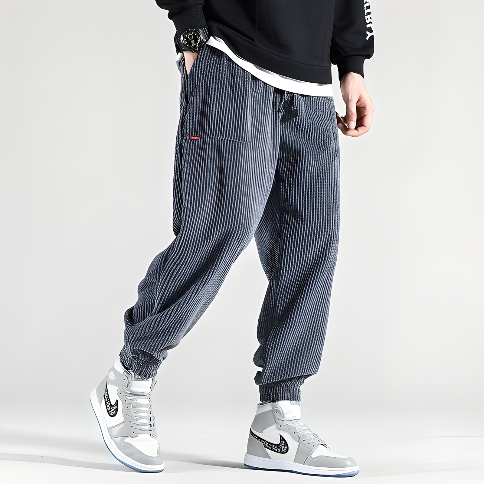 Kodey - Pantaloni a coste larghi e casual per uomo