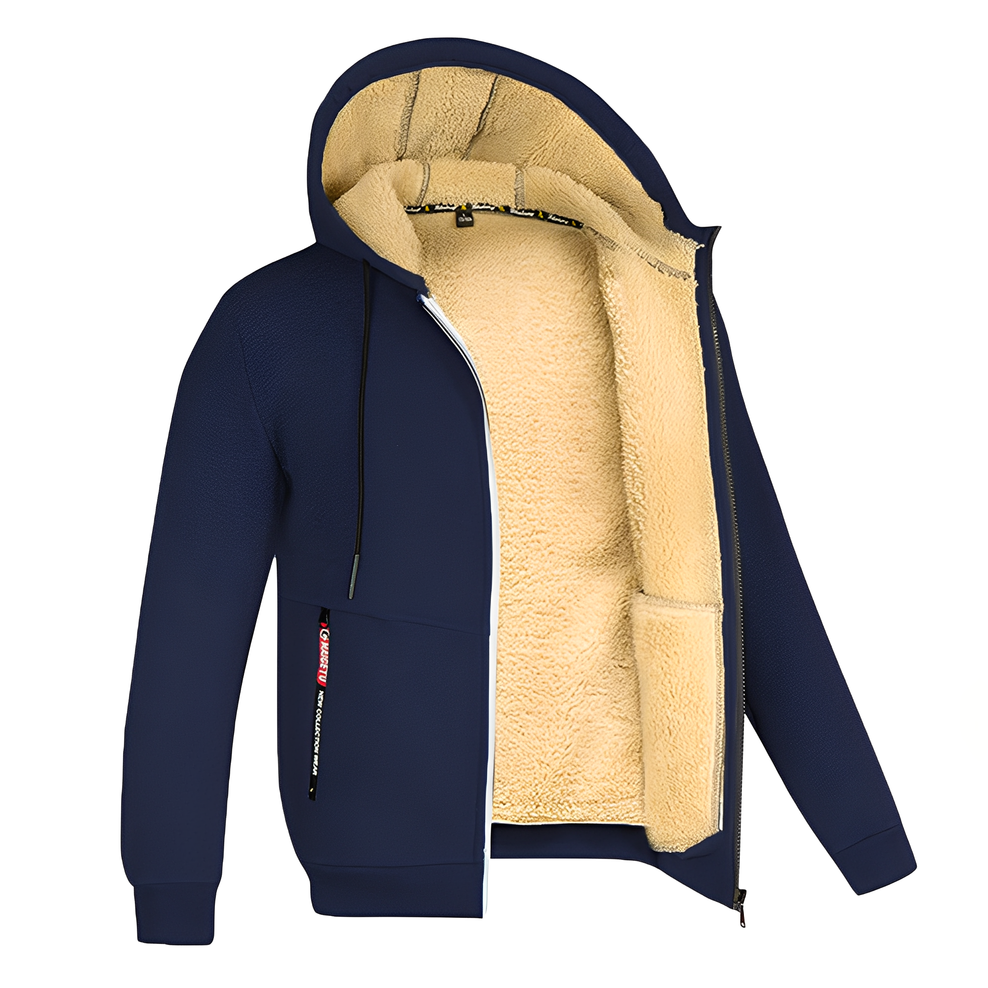 Davin - Giacca in pile casual con cappuccio per uomini