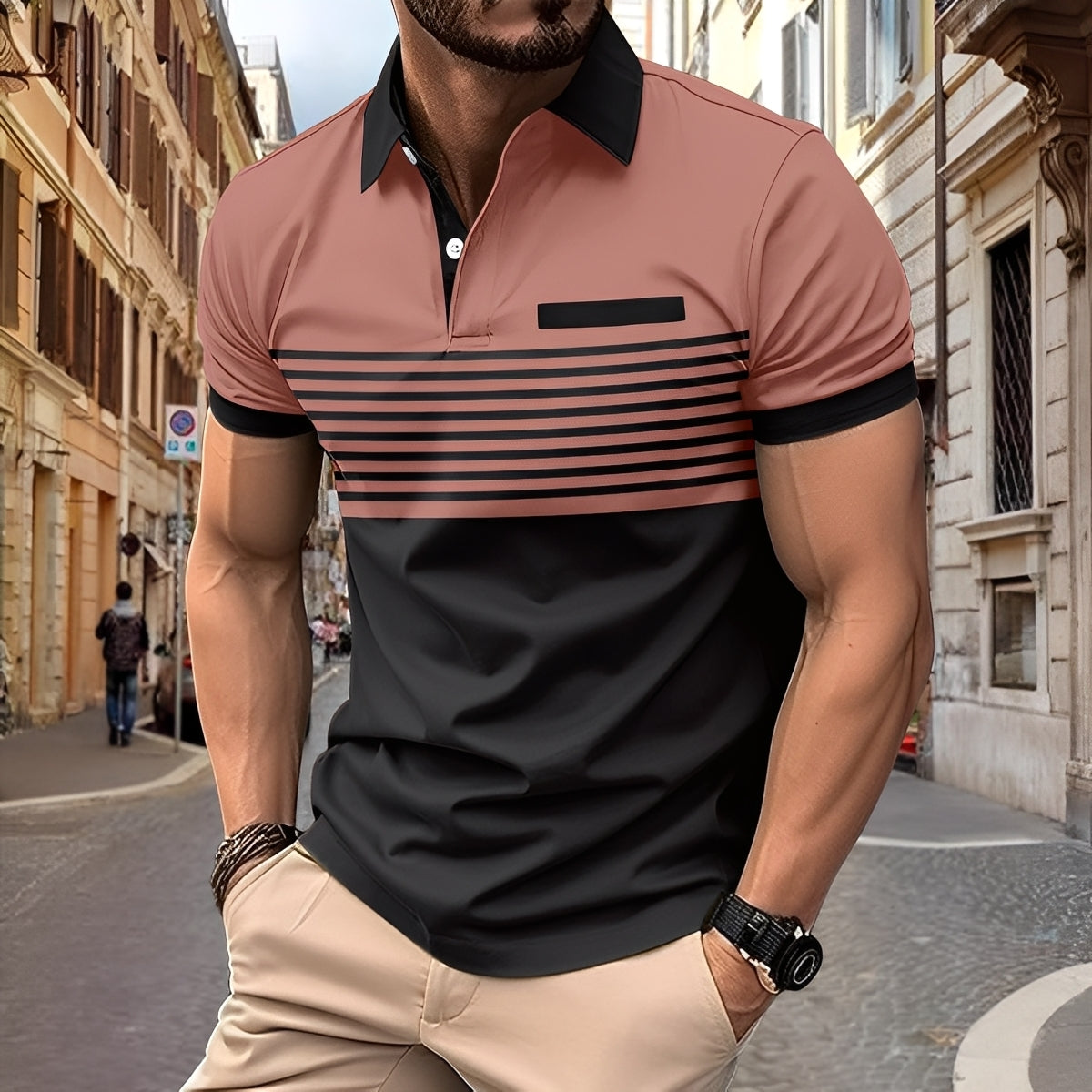 Derryl - Elegante maglietta a righe per uomo