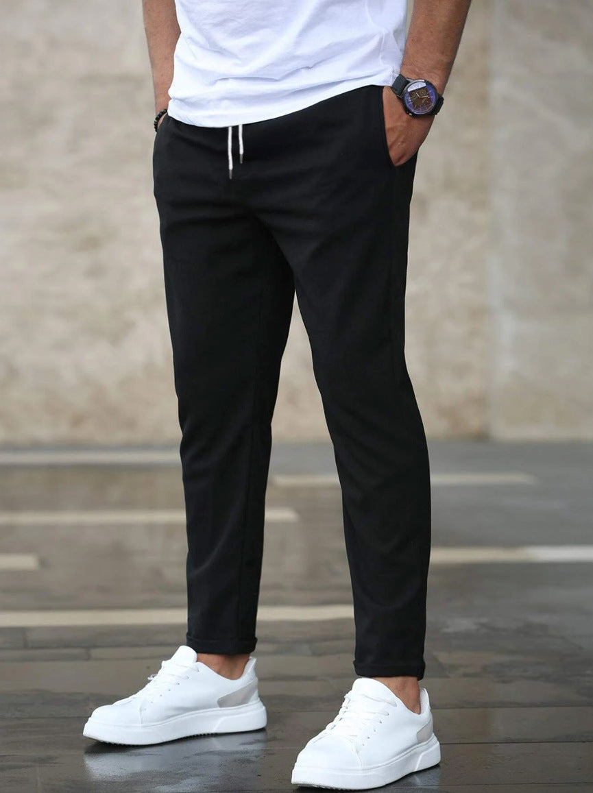 Allan - Casual, stretto pantaloni elastici con coulisse per uomini