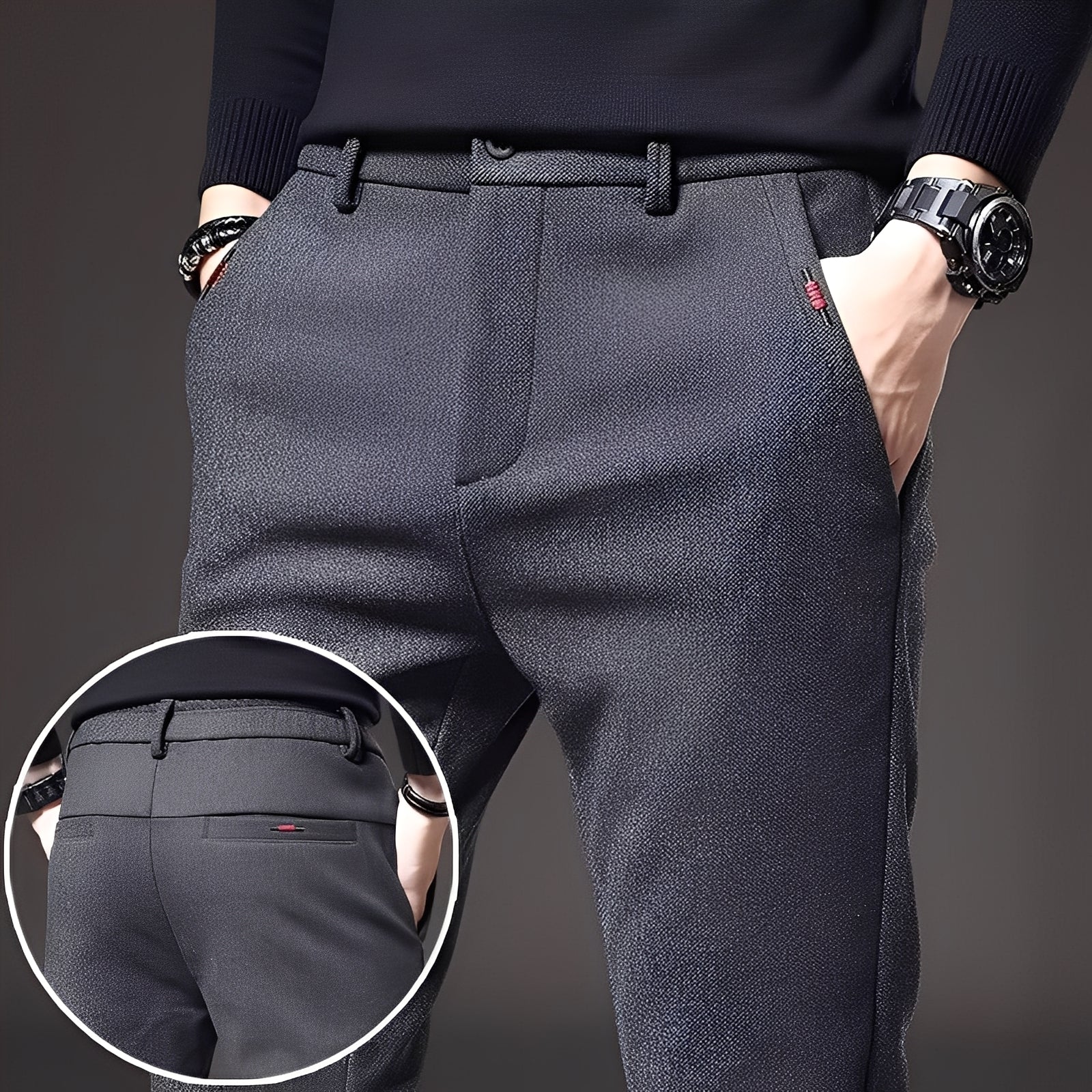 Roger - Pantaloni formali, taglio stretto per uomini