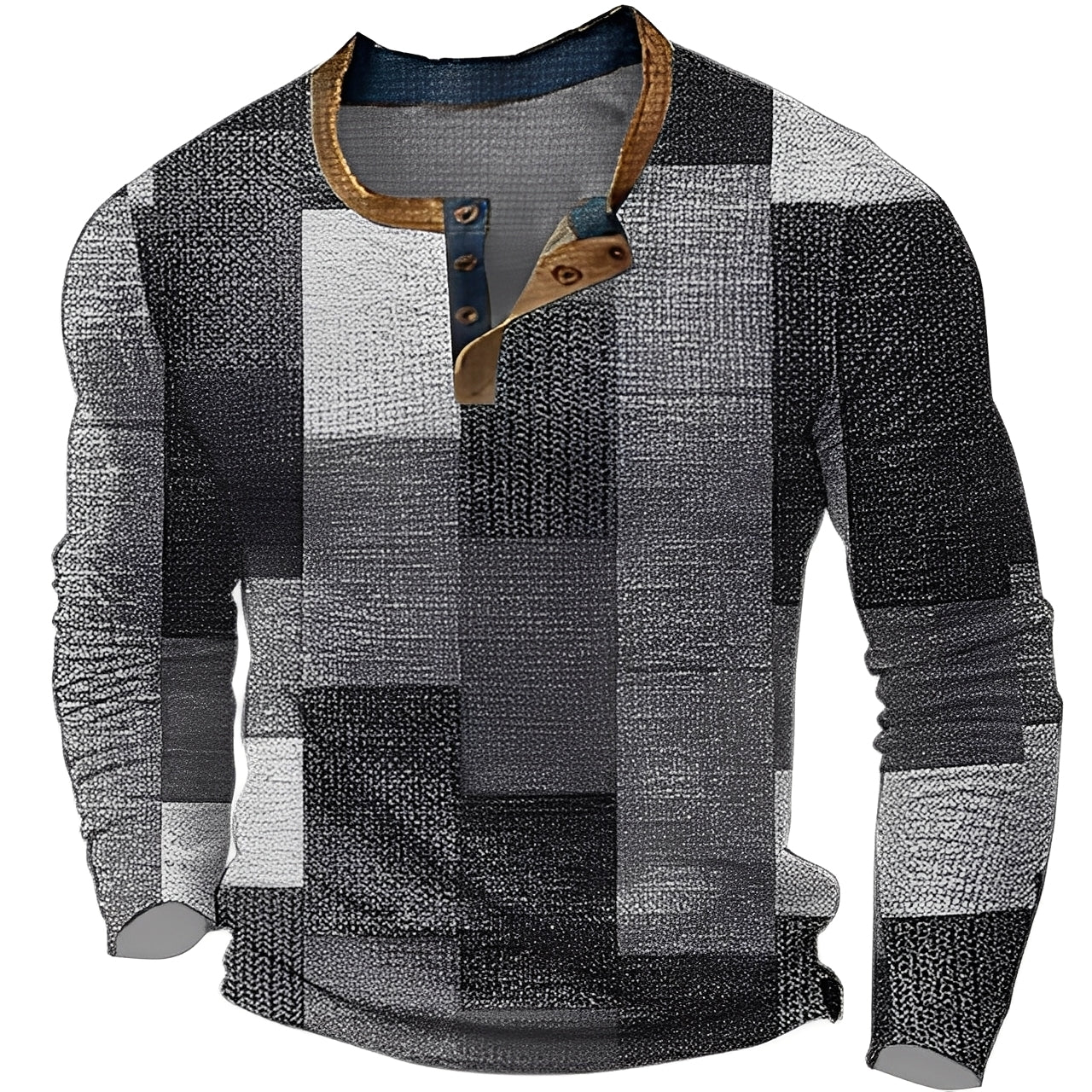 Brennan - Camicia casual stampata a maniche lunghe per uomo