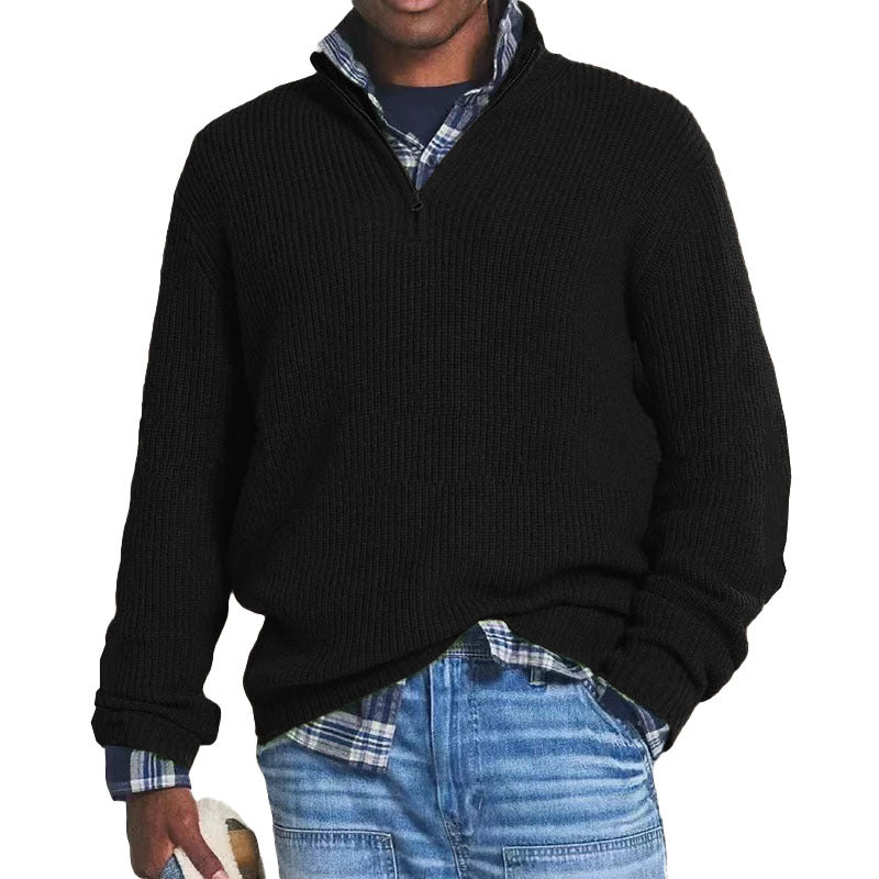 Charlton - Maglione casual in cashmere con zip per uomo