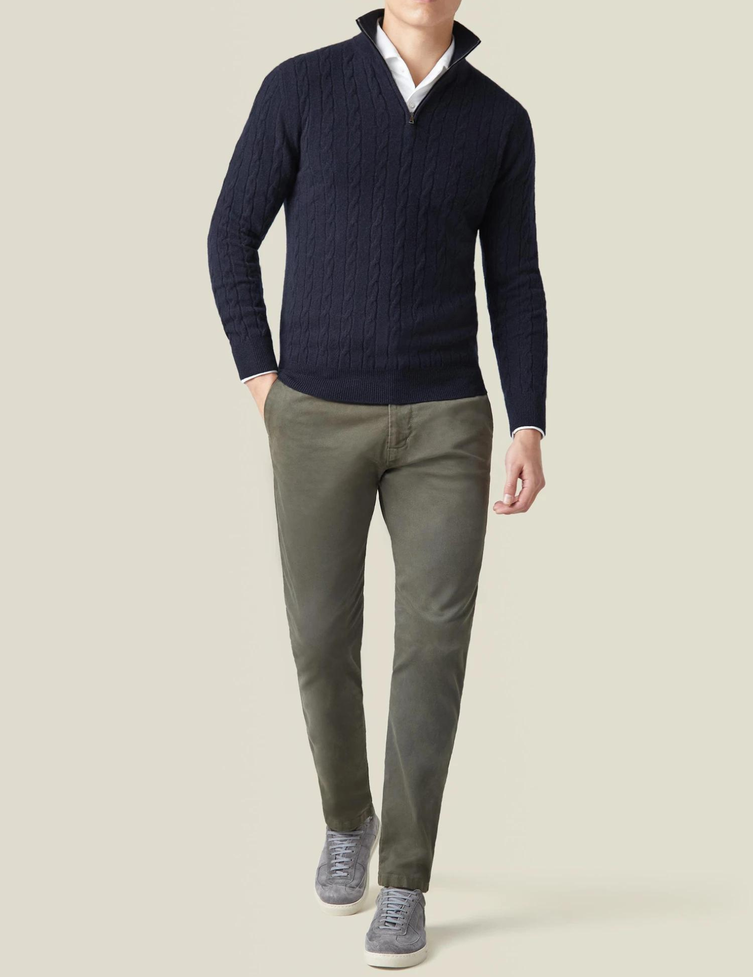Zephyr - Maglione a trecce con zip