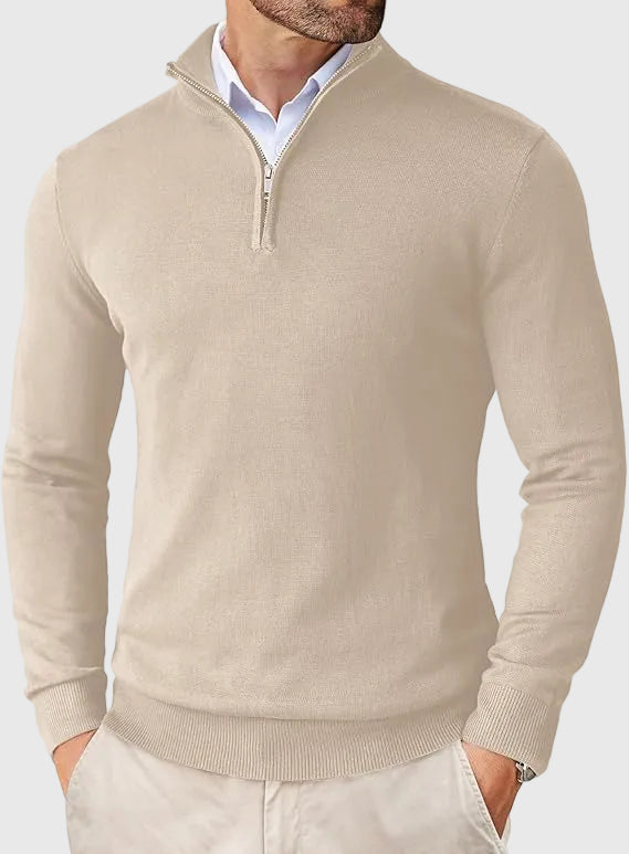 SILVORO | Maglione Elegante con Zip a Quarto