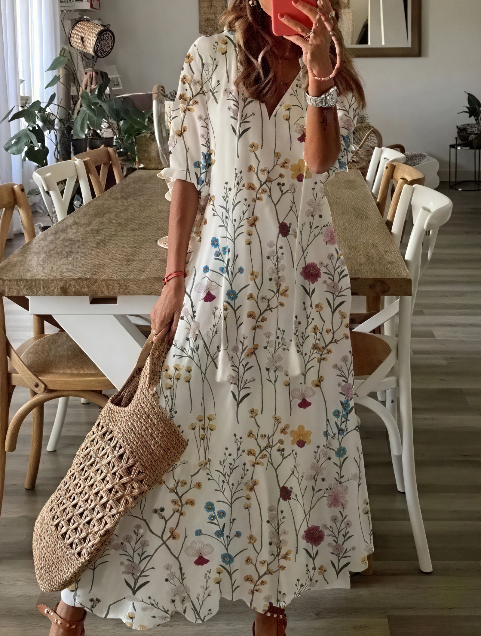 Abito Midi Fantasia: Stile Bohémien Raffinato