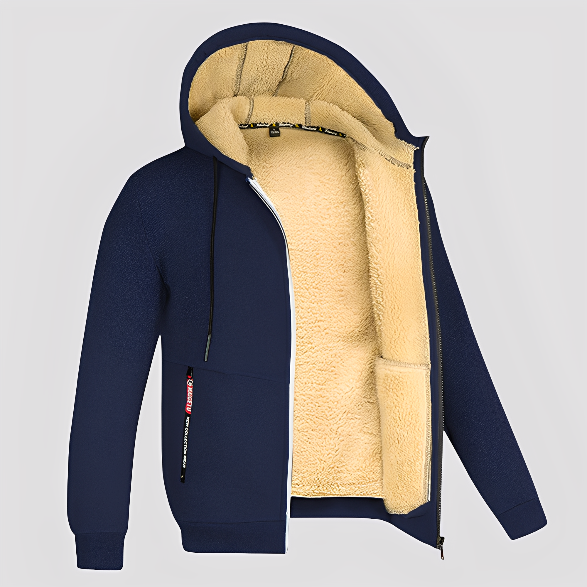 Waldo - Semplice, con fodera in pile felpa con cappuccio per uomo