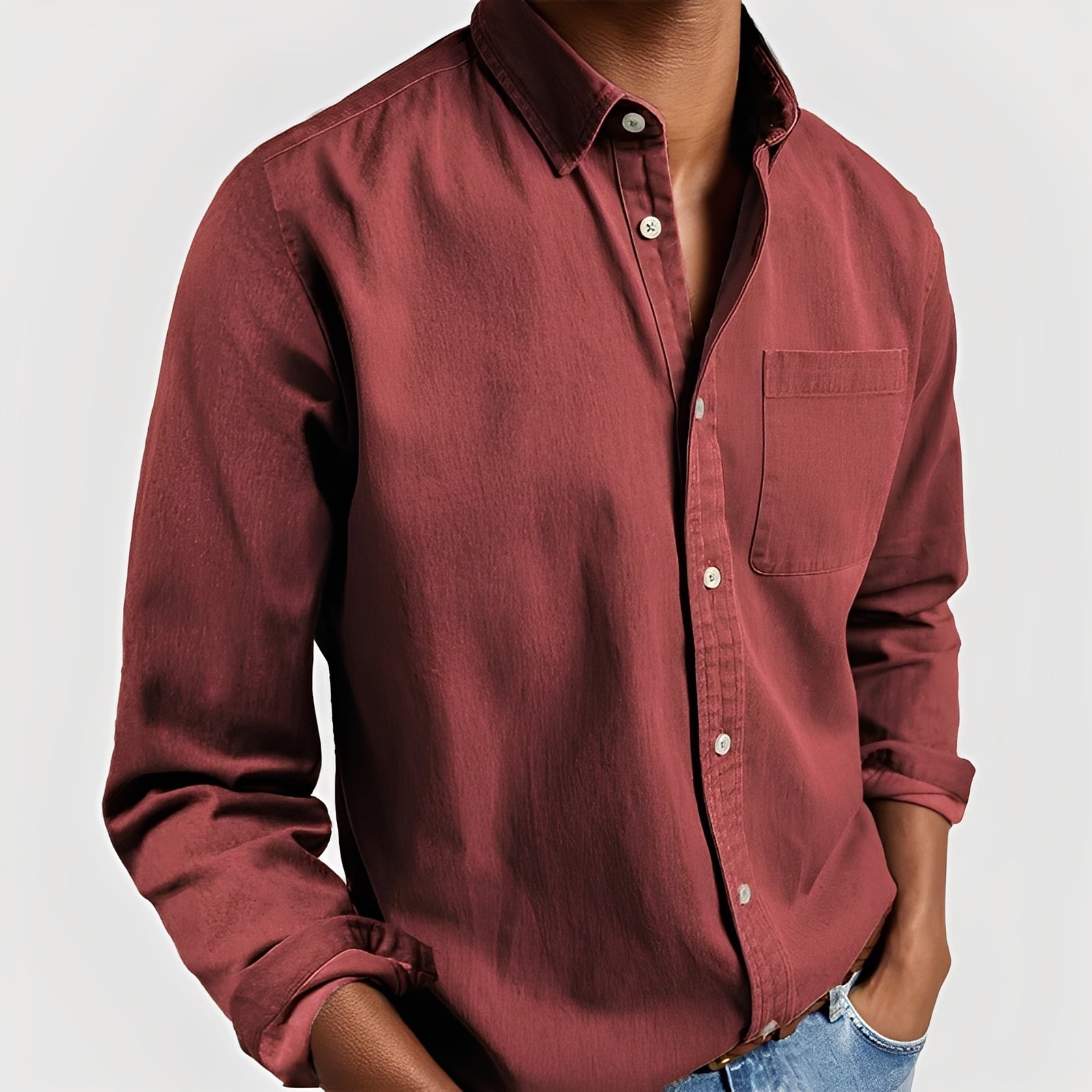 Tanner - Camicia casual con tasca per uomo