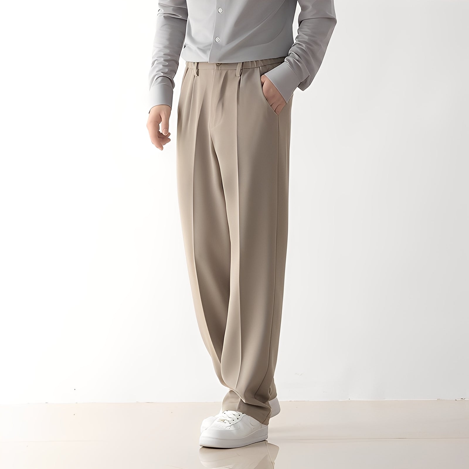 Dewey - Pantaloni drappeggiati a taglio casual per uomo