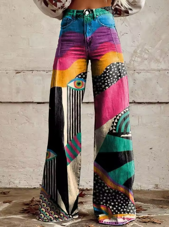 Talia - Pantaloni a campana Boho Chic