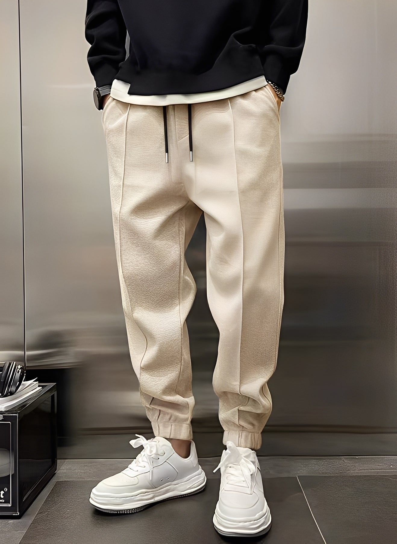 Philip - Pantaloni larghi, spessi e casual per uomini