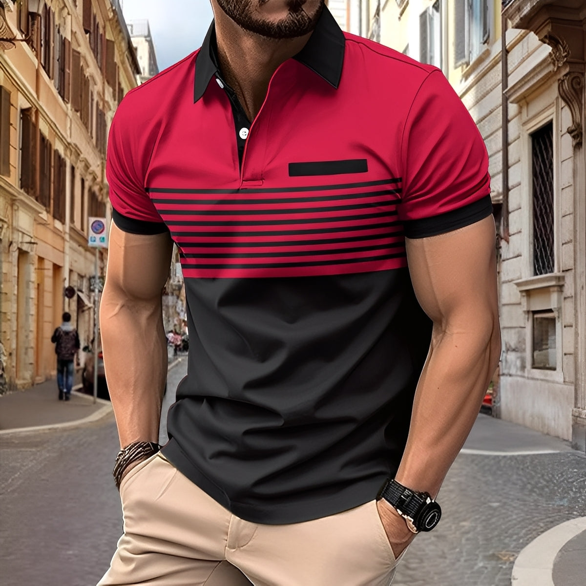 Derryl - Elegante maglietta a righe per uomo