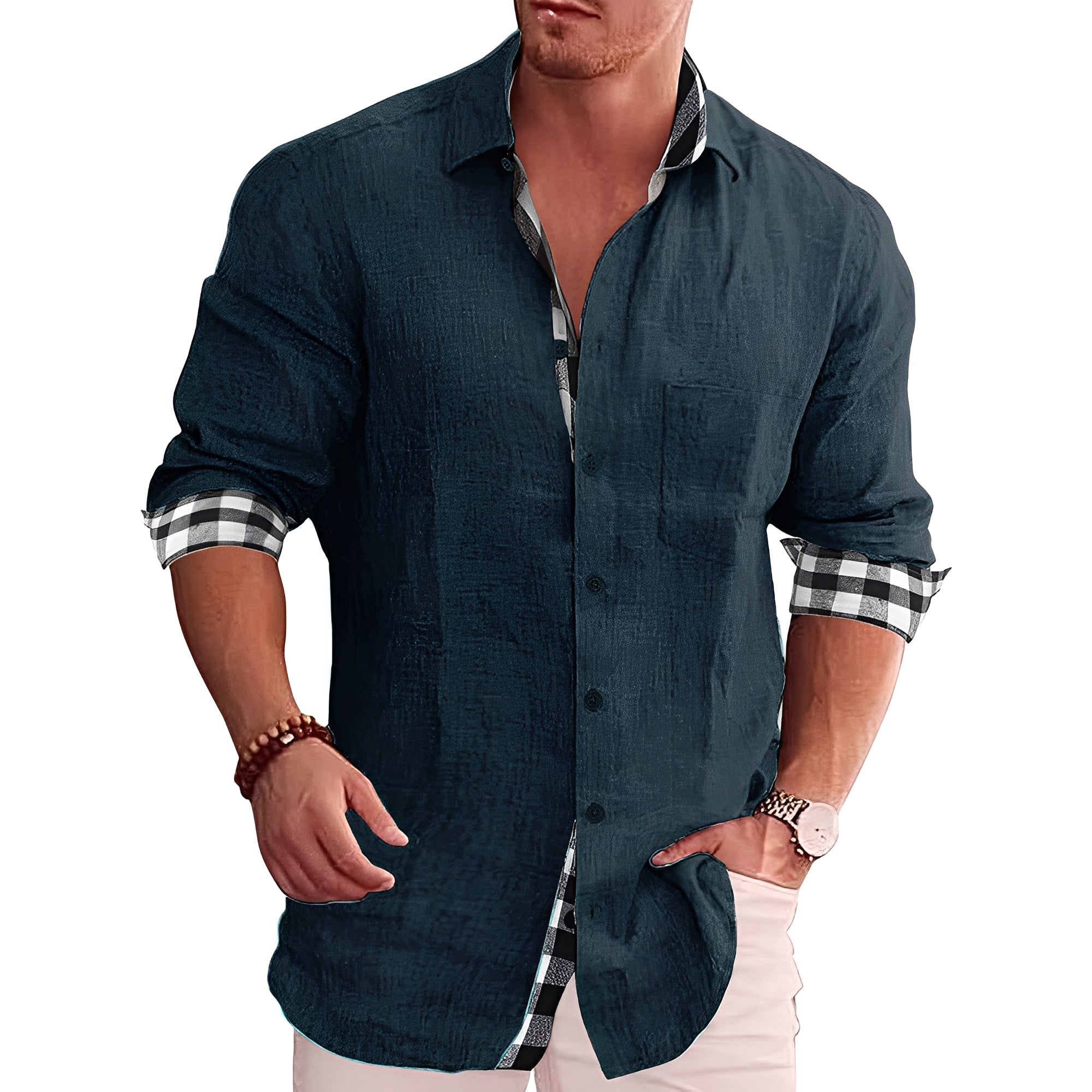 Ronald - Camicia casual a quadri per uomo
