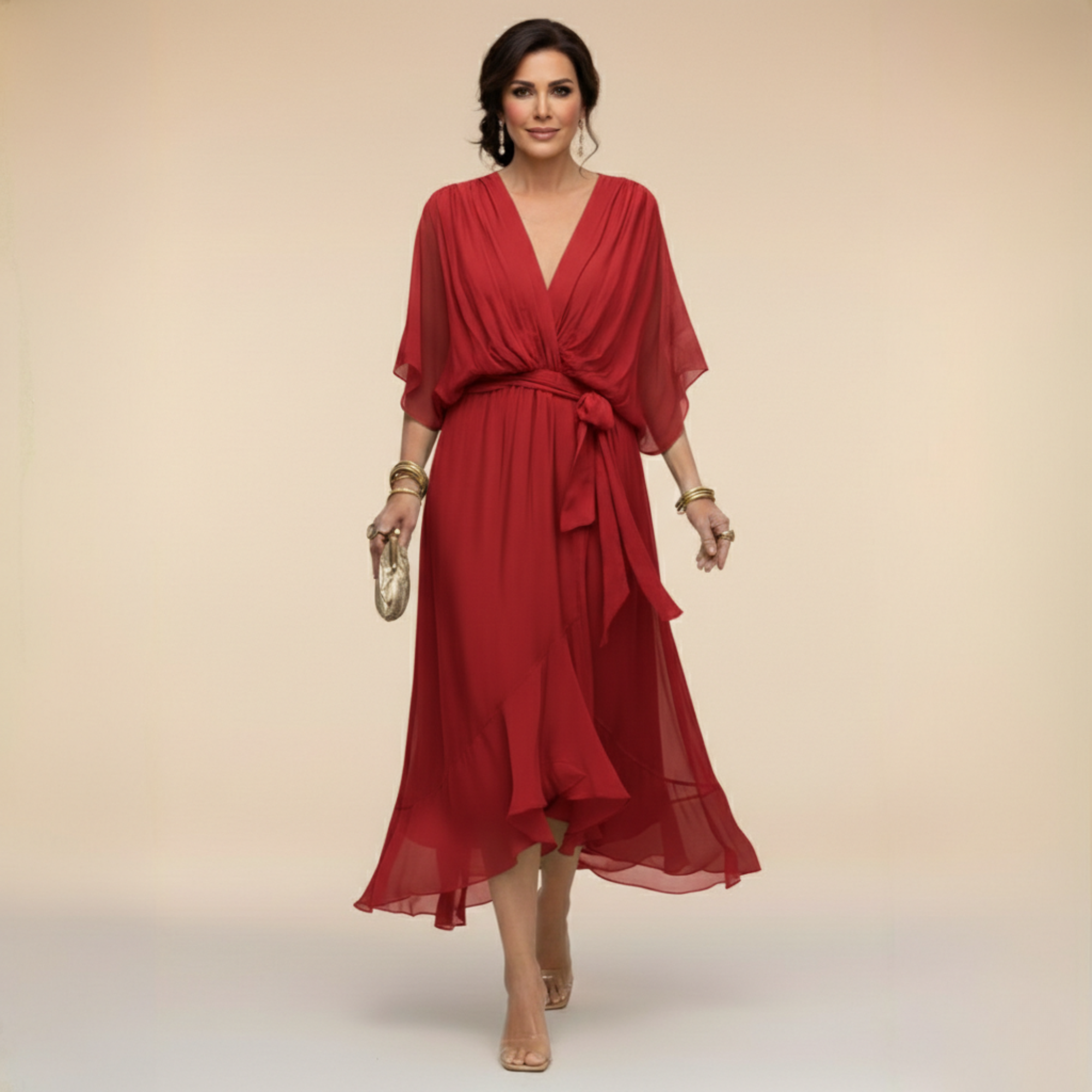 Serena™ | Abito fluido con scollo a V dall’eleganza eterea