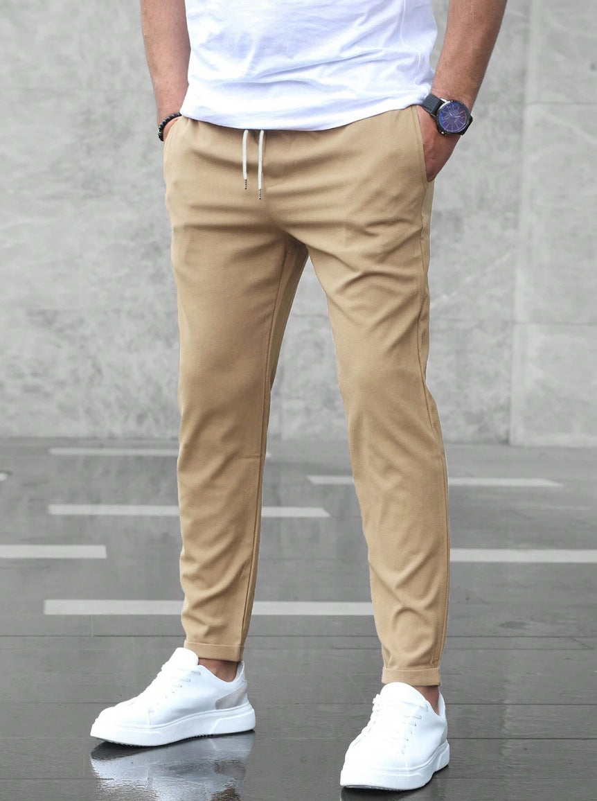 Allan - Casual, stretto pantaloni elastici con coulisse per uomini